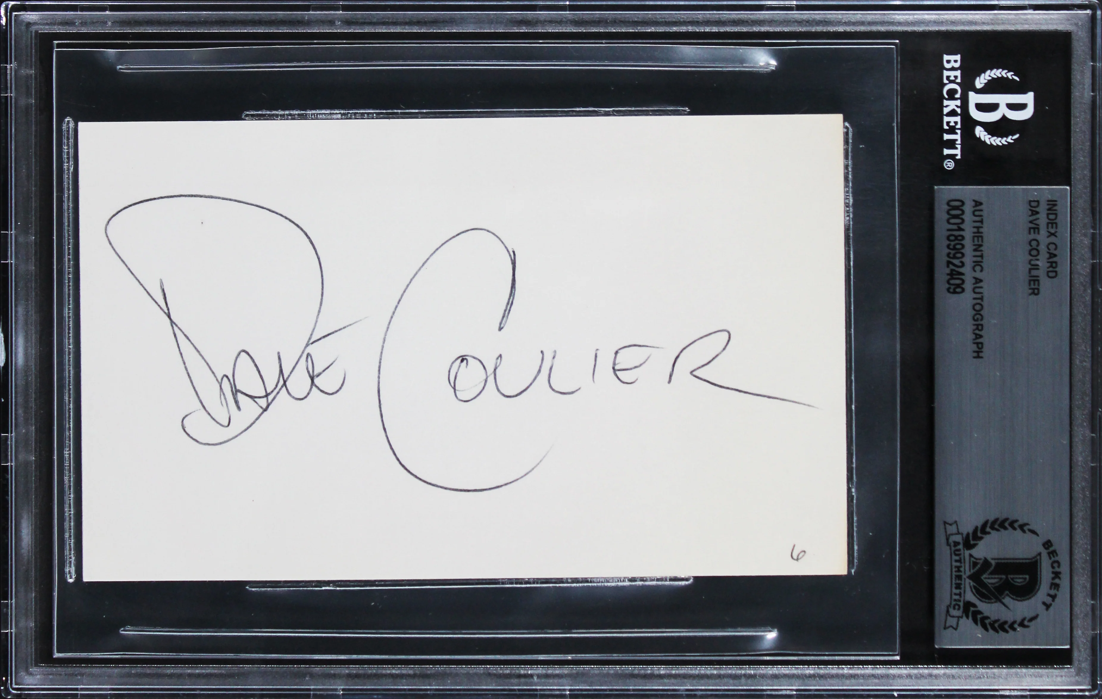 Dave Coulier Full House Authentic Signed 3x5 Index Card Autographed BAS Slabbed