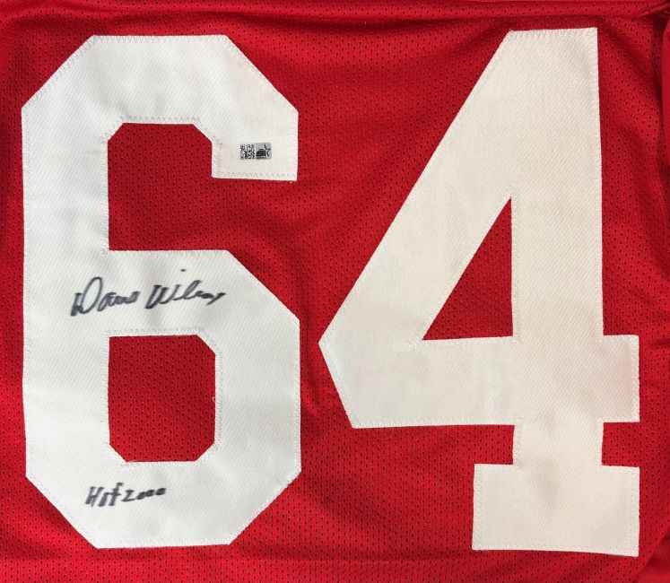 Dave Wilcox San Francisco Signed Red Football Jersey HOF 2000 Sports Integrity - Image 2