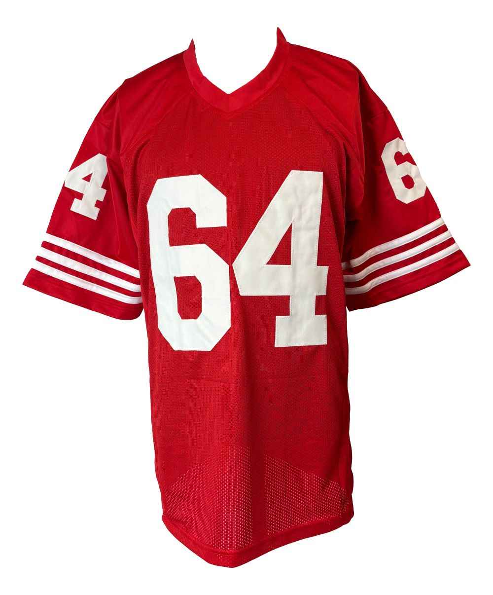 Dave Wilcox San Francisco Signed Red Football Jersey HOF 2000 Sports Integrity - Image 3