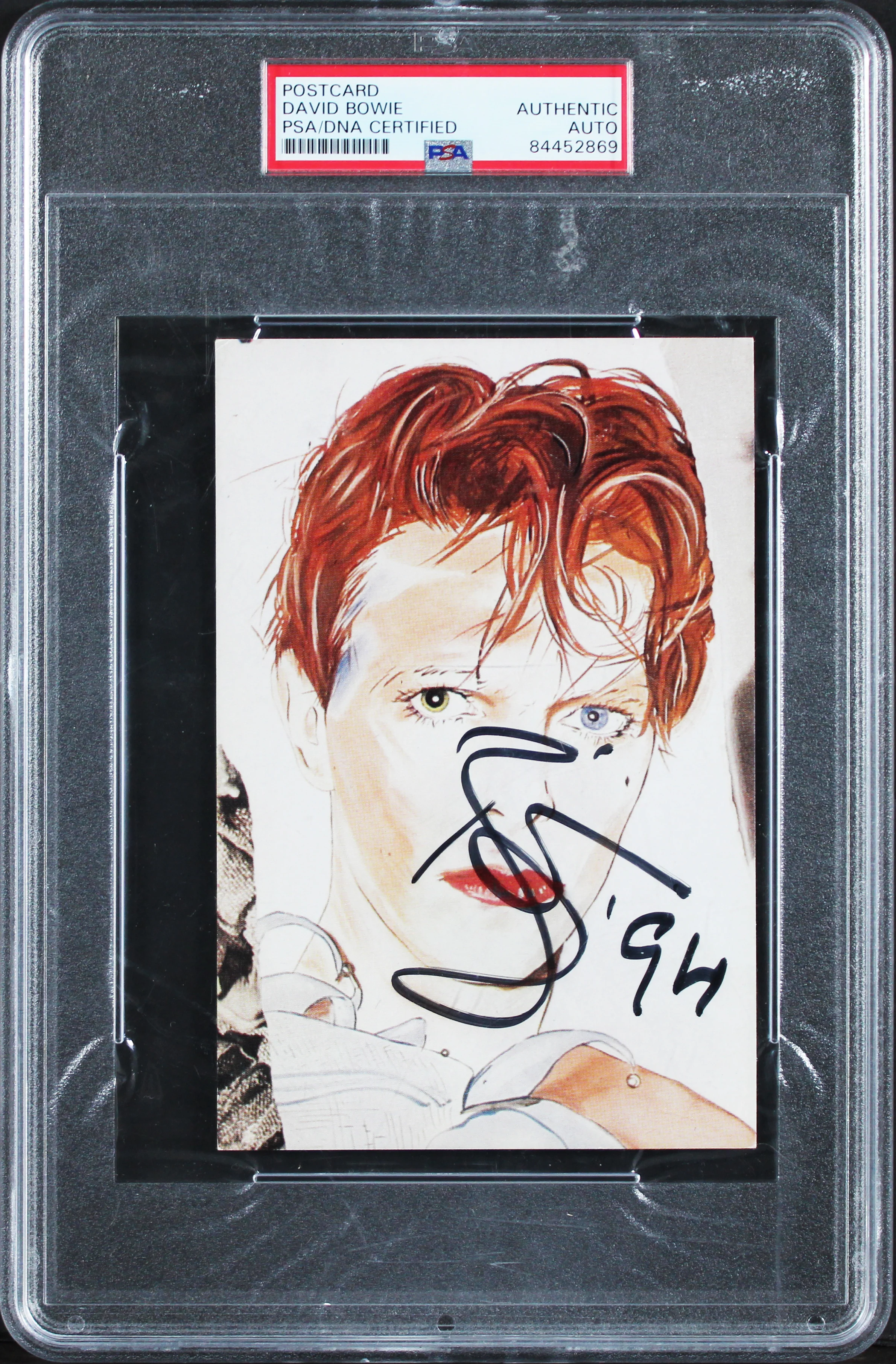 David Bowie "94" Authentic Signed 4x6 Postcard Autographed PSA/DNA Slabbed - Image 2