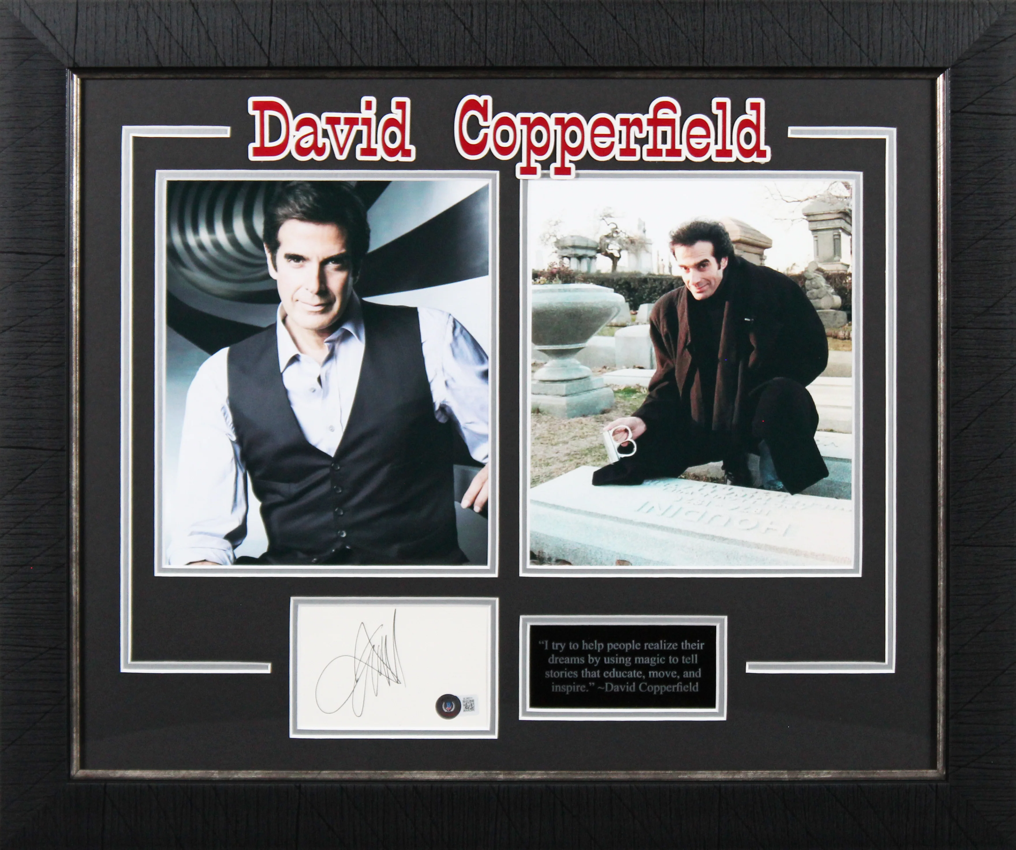 David Copperfield Authentic Signed 3x5 Index Card Framed Display BAS #BL98211 - Image 2