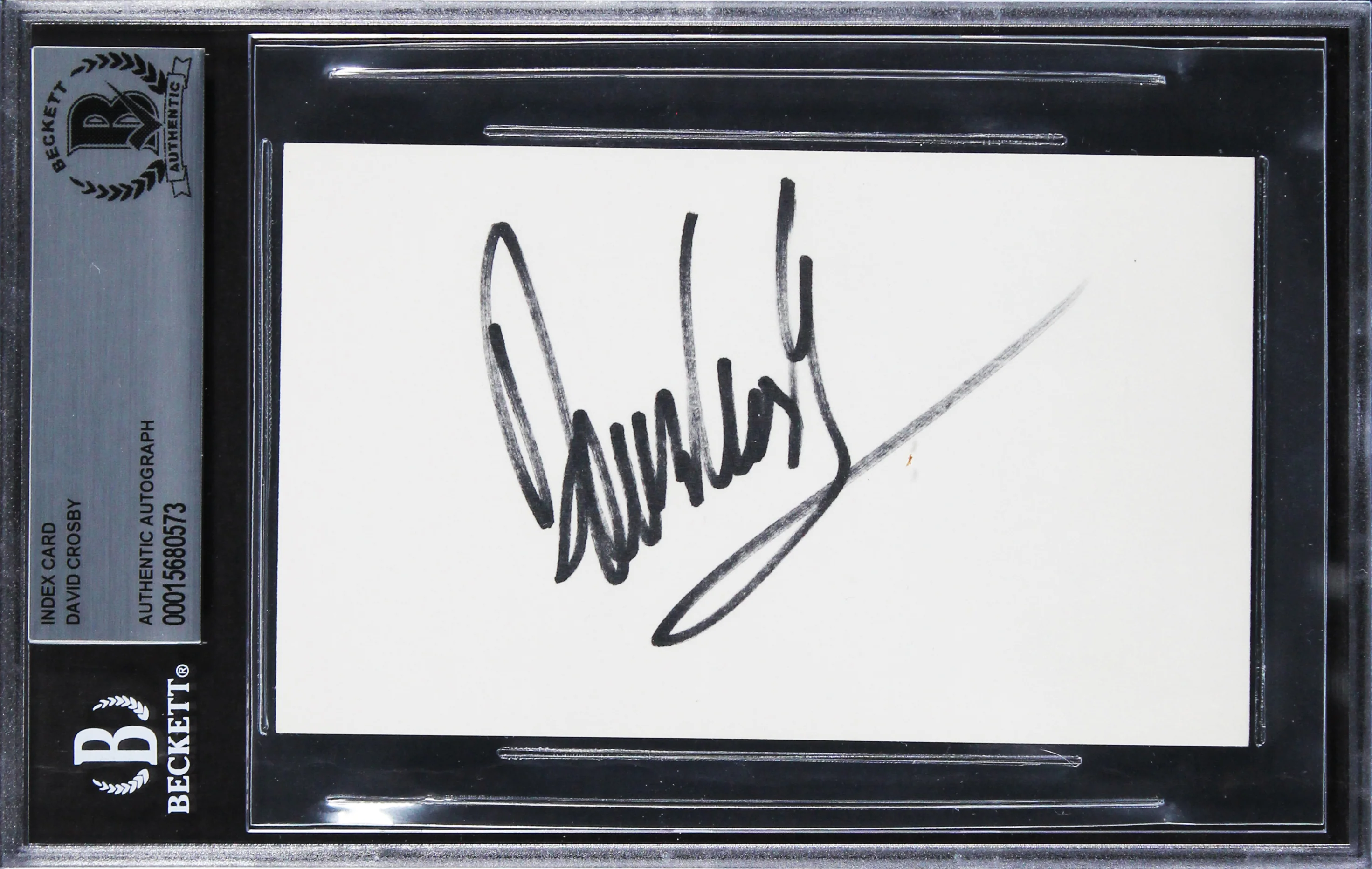 David Crosby The Byrds Authentic Signed 3x5 Index Card Autographed BAS Slabbed - Image 2