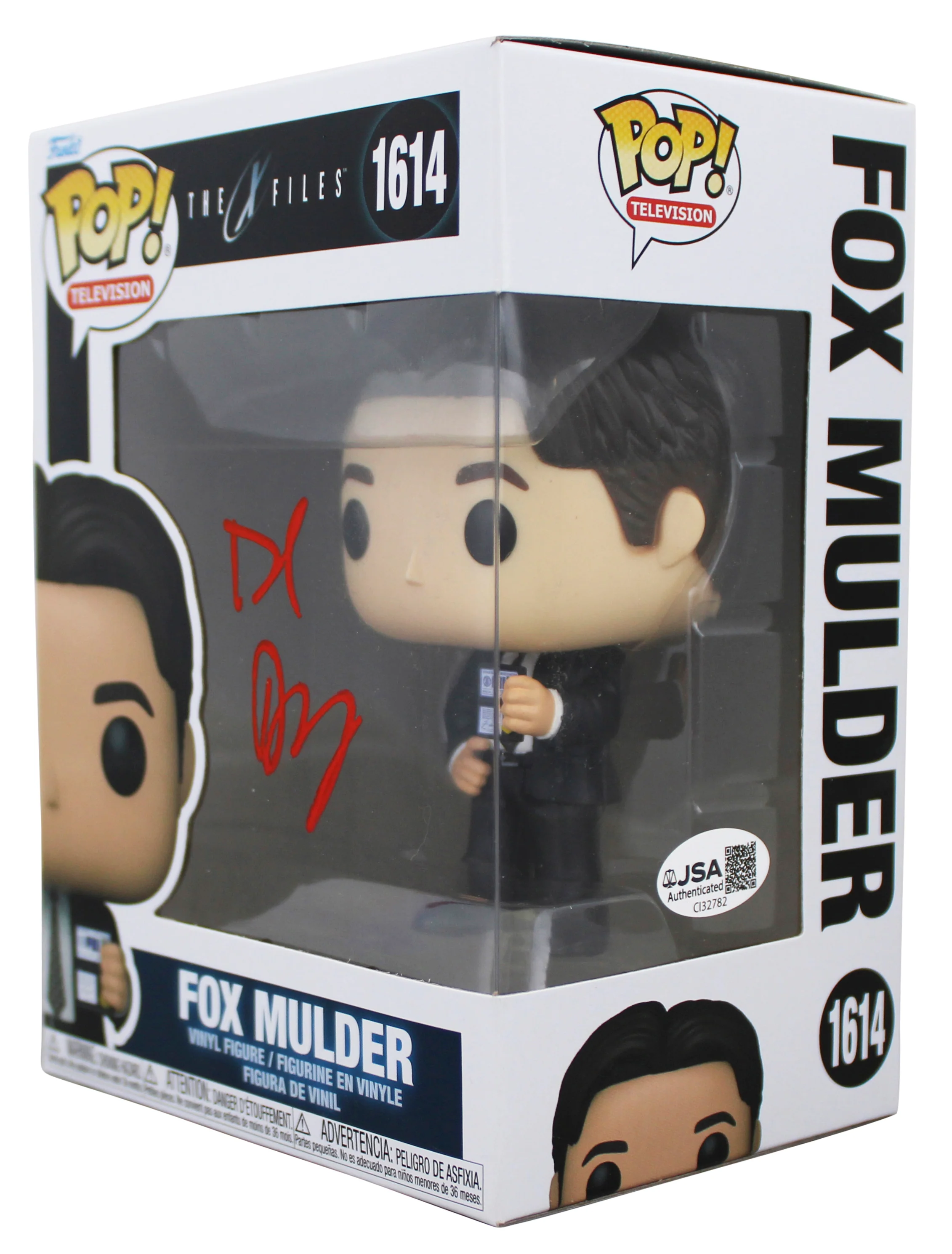 David Duchovny The X-Files Signed Fox Mulder #1614 Funko Pop Figure JSA #CI32782 - Image 3