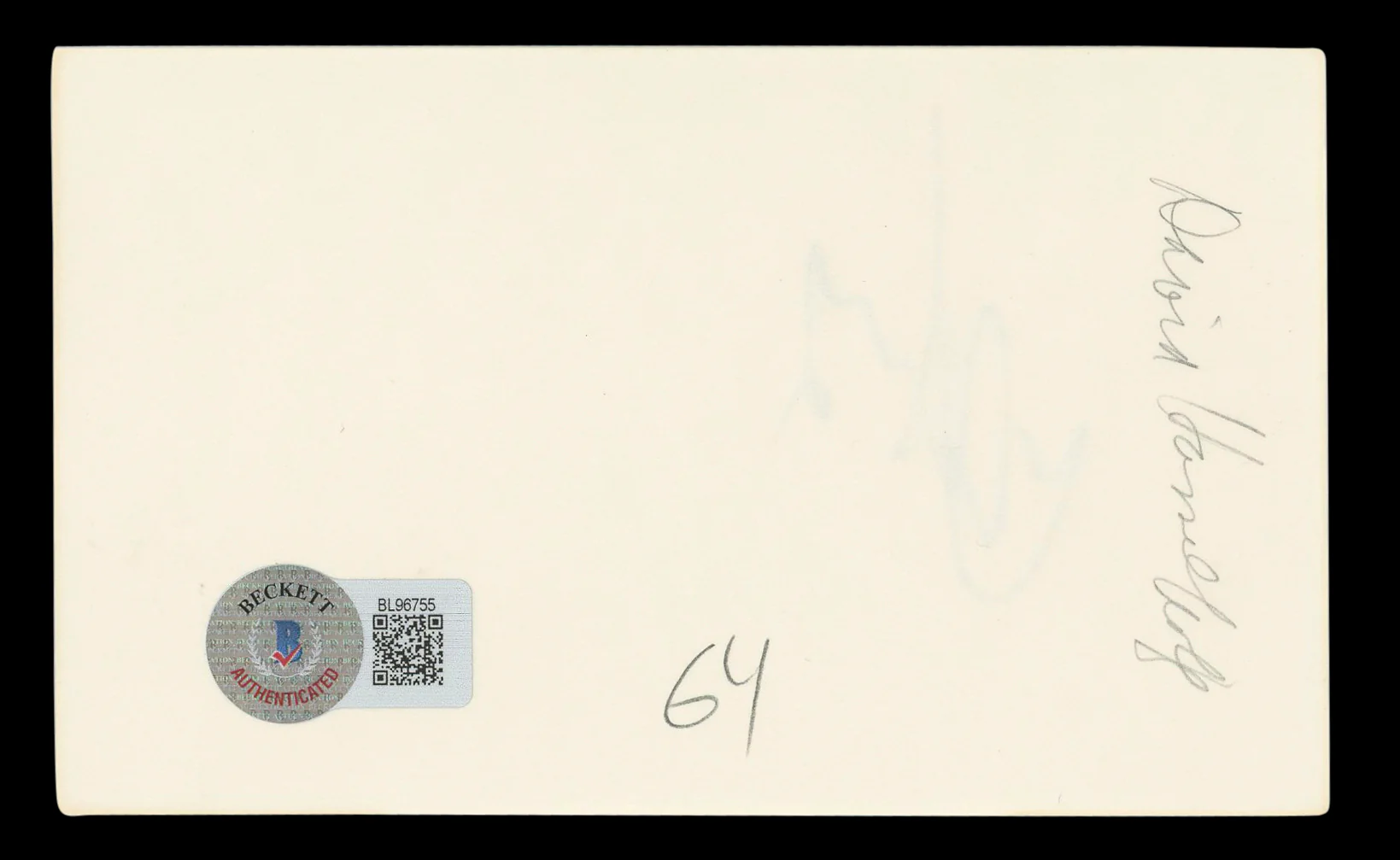 David Hasselhoff Knight Rider Authentic Signed 3x5 Index Card BAS #BL96755 - Image 3