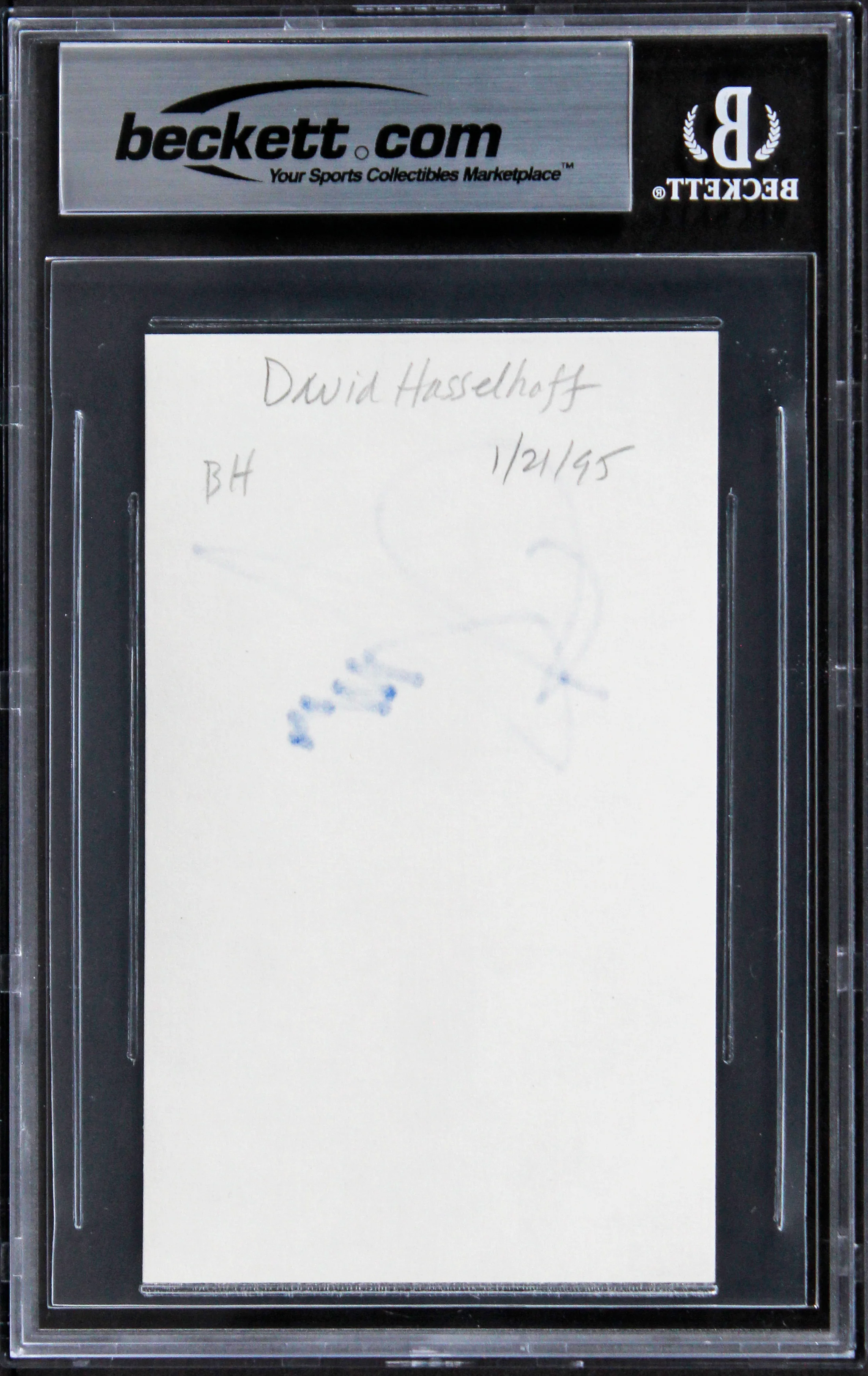 David Hasselhoff Knight Rider Signed 3x5 Index Card w/ Blue Sig BAS Slabbed - Image 3