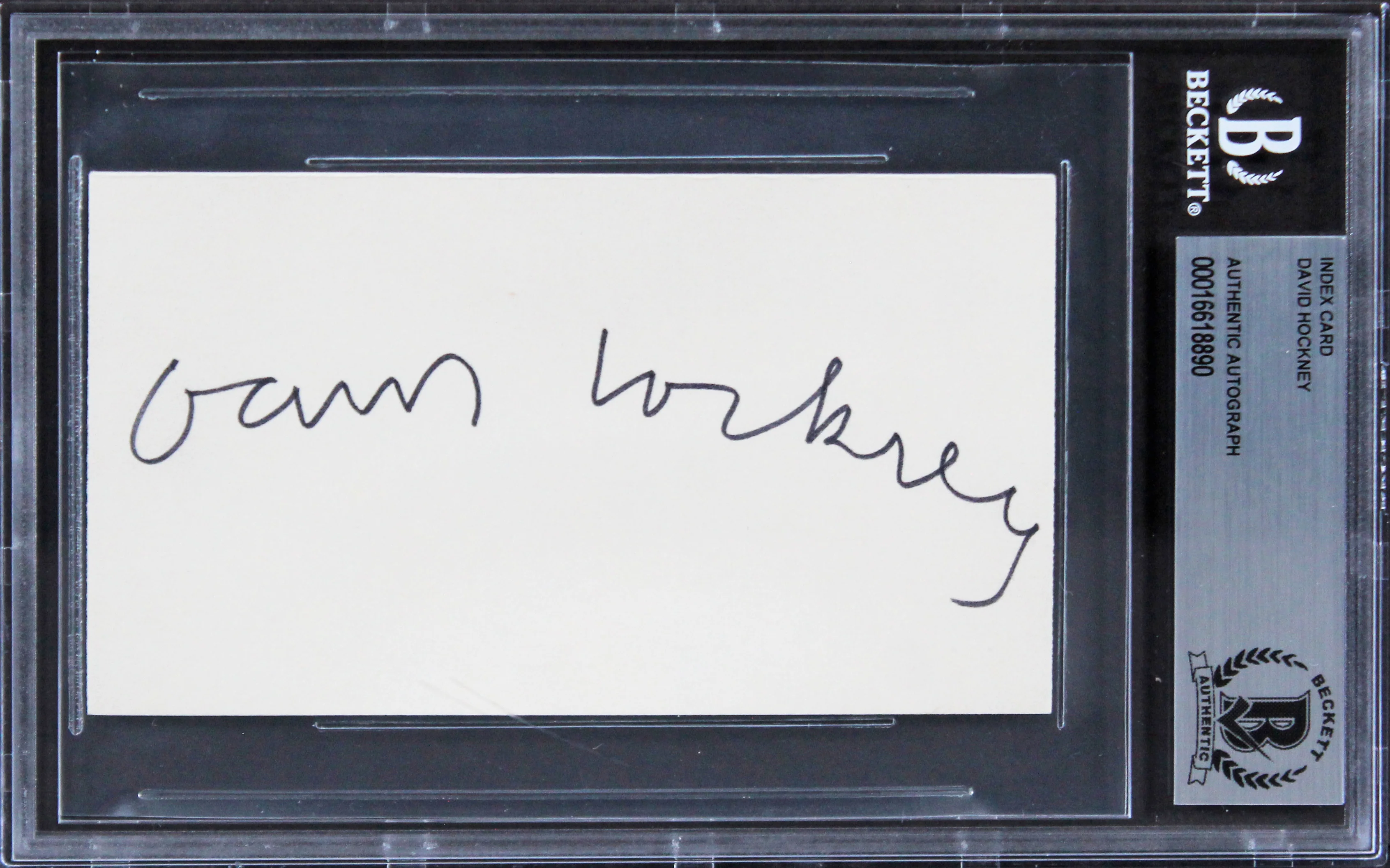 David Hockney Artist Authentic Signed 3x5 Index Card Autographed BAS Slabbed