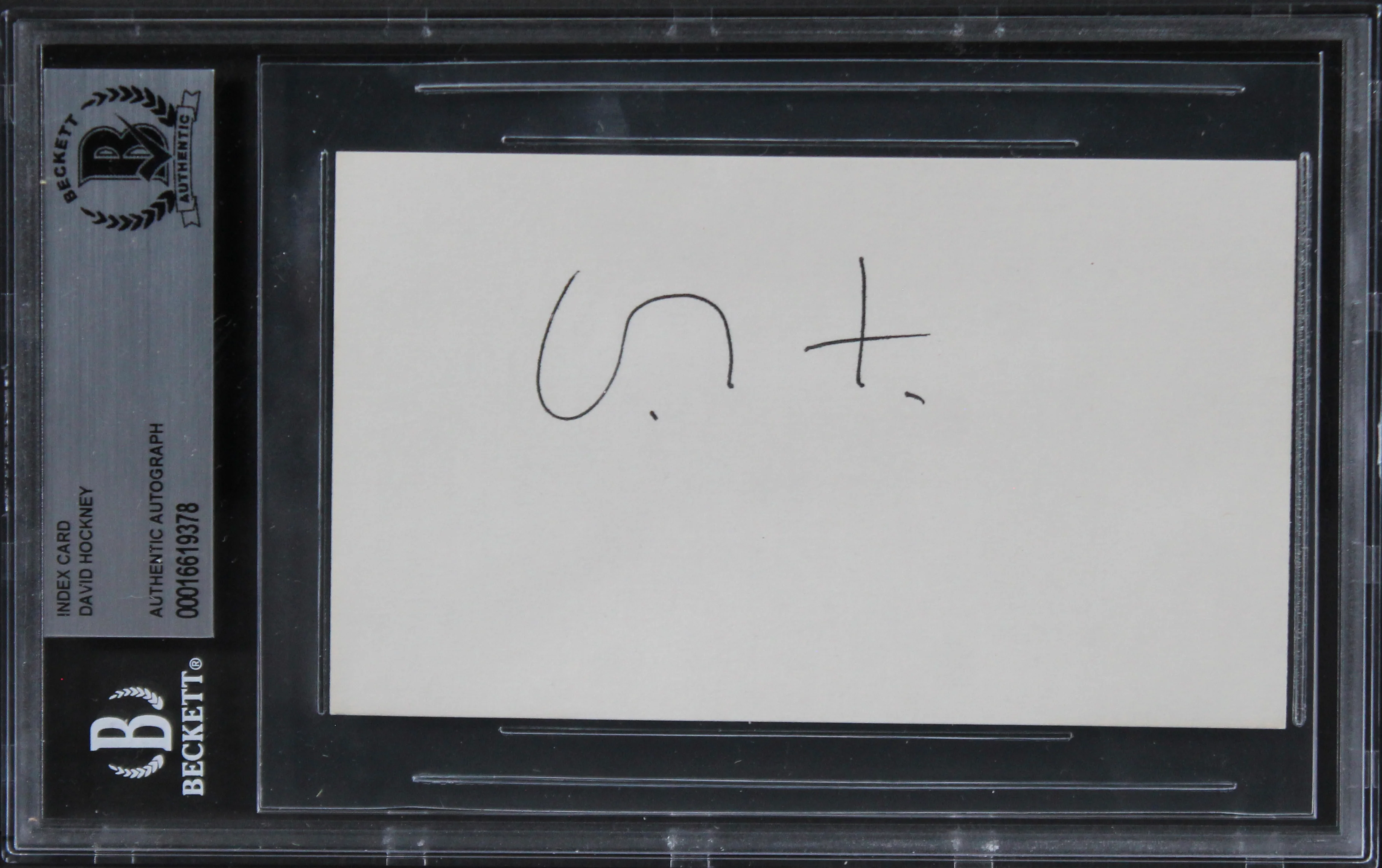 David Hockney Something's Gotta Give Authentic Signed 3x5 Index Card BAS Slabbed - Image 2