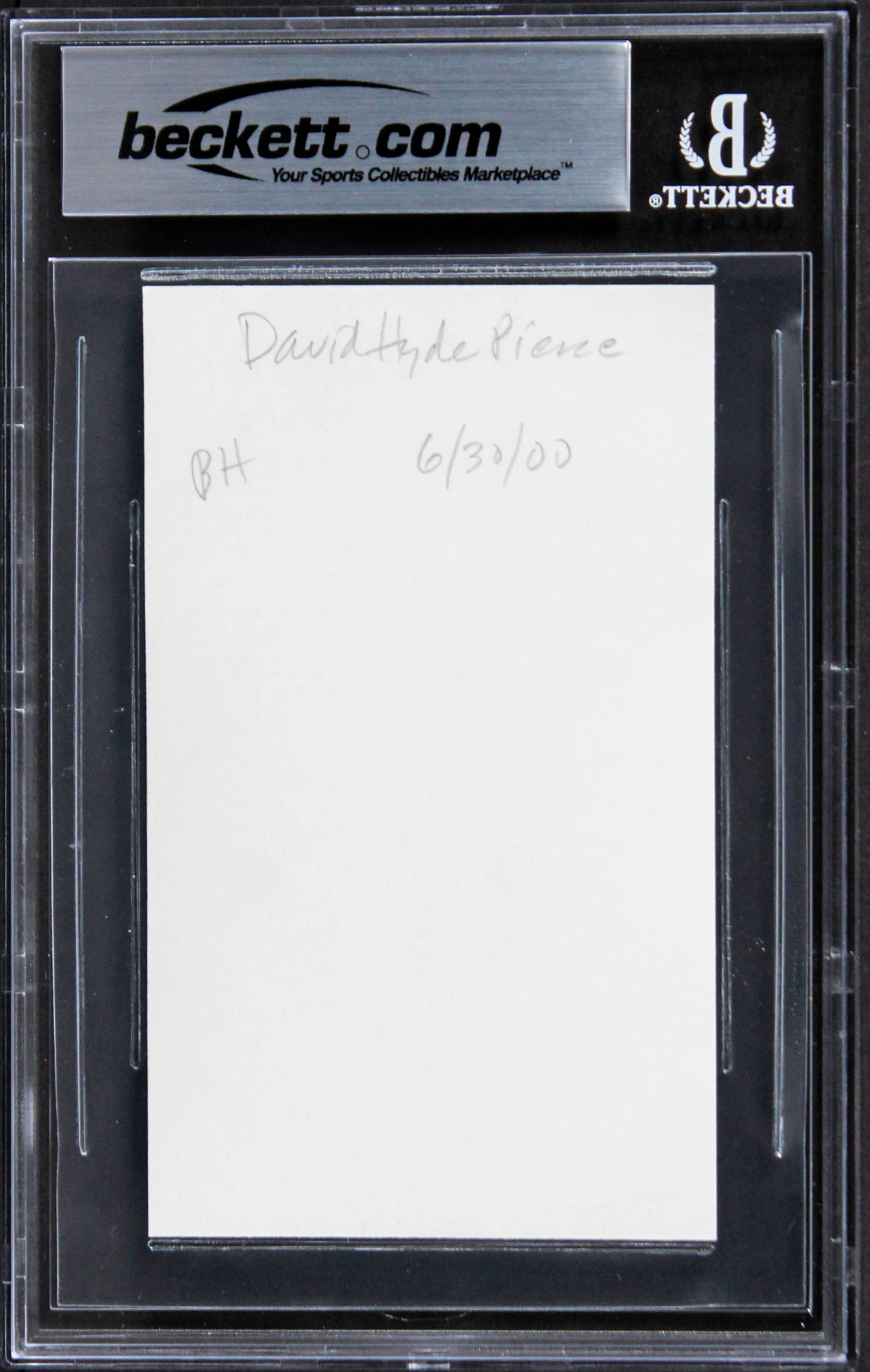David Hyde Pierce Frasier Authentic Signed 3x5 Index Card BAS Slabbed 1 - Image 3