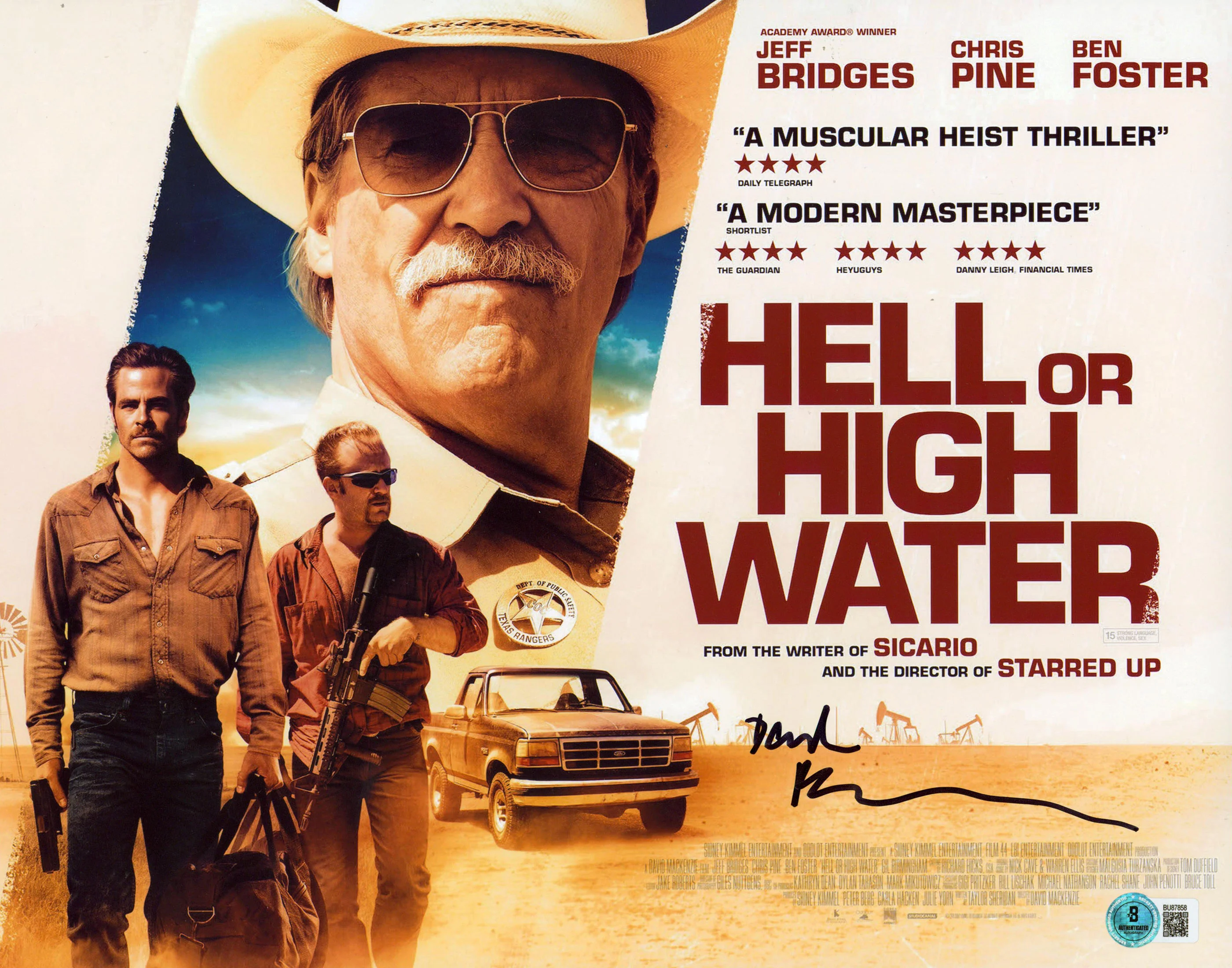 David Mackenzie Hell or High Water Authentic Signed 11x14 Photo BAS #BU87858 - Image 2