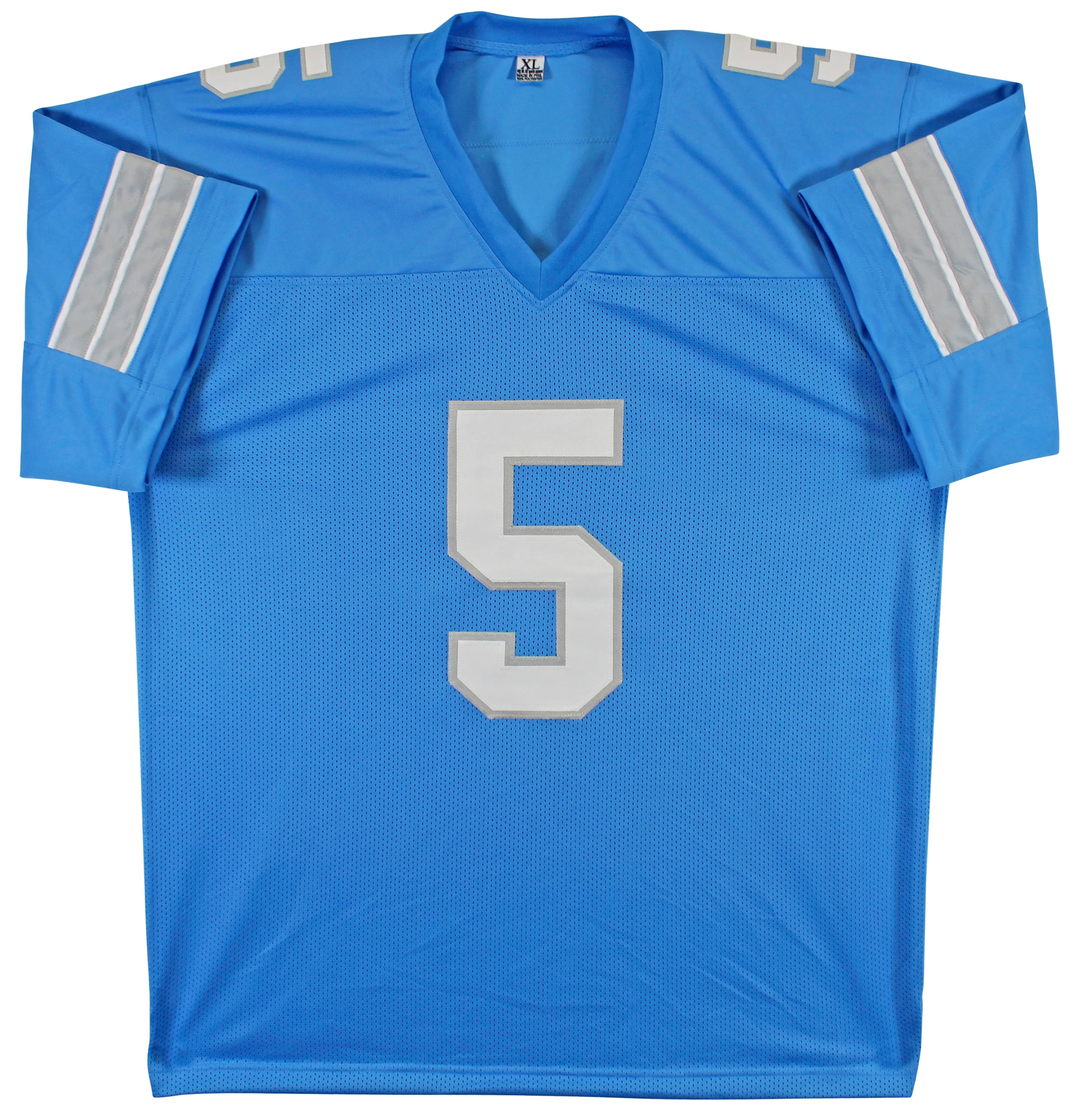 David Montgomery Signed Blue Pro Style Jersey w/ White Numbers BAS Witnessed - Image 4