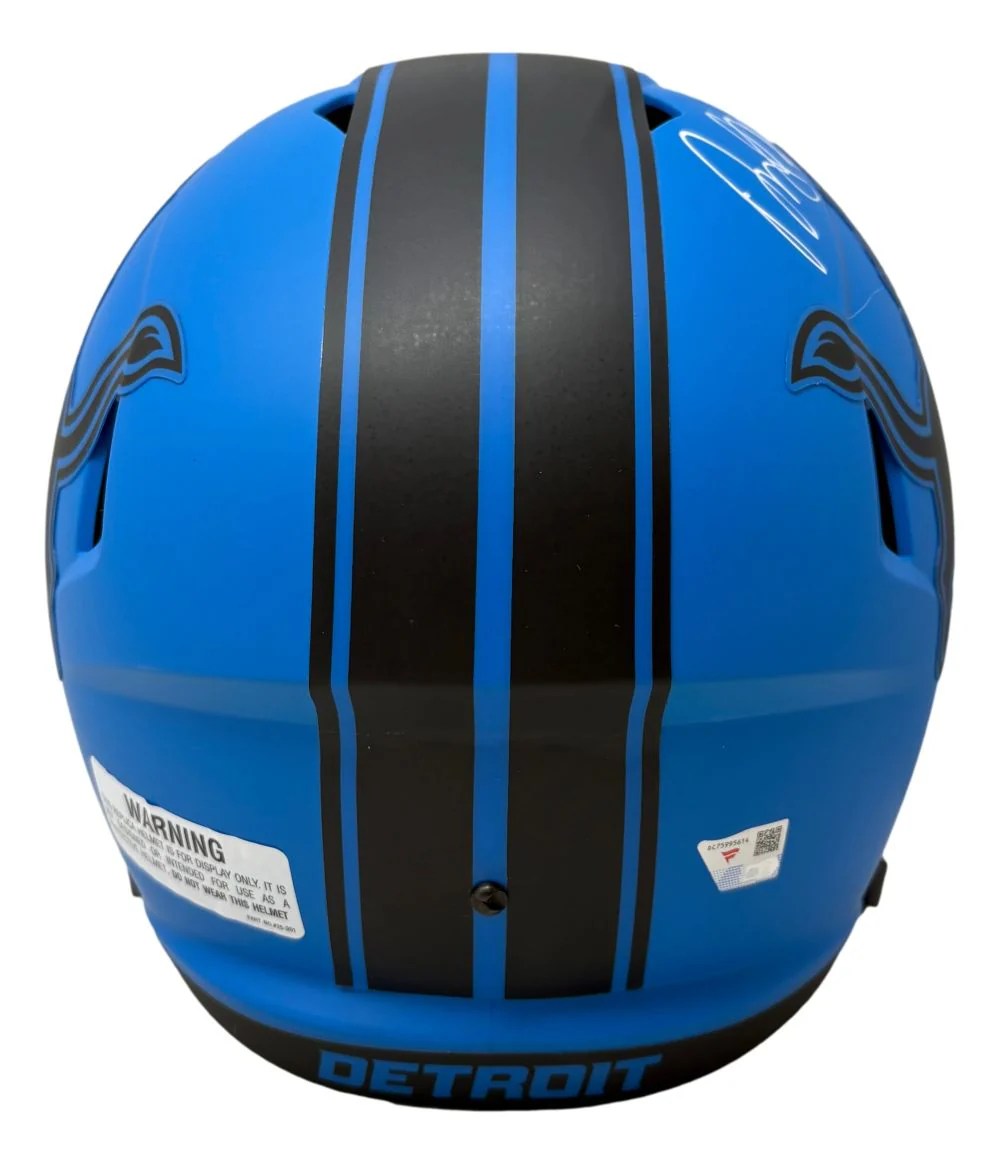 David Montgomery Signed Detroit Lions FS Rave Replica Speed Helmet Fanatics - Image 3