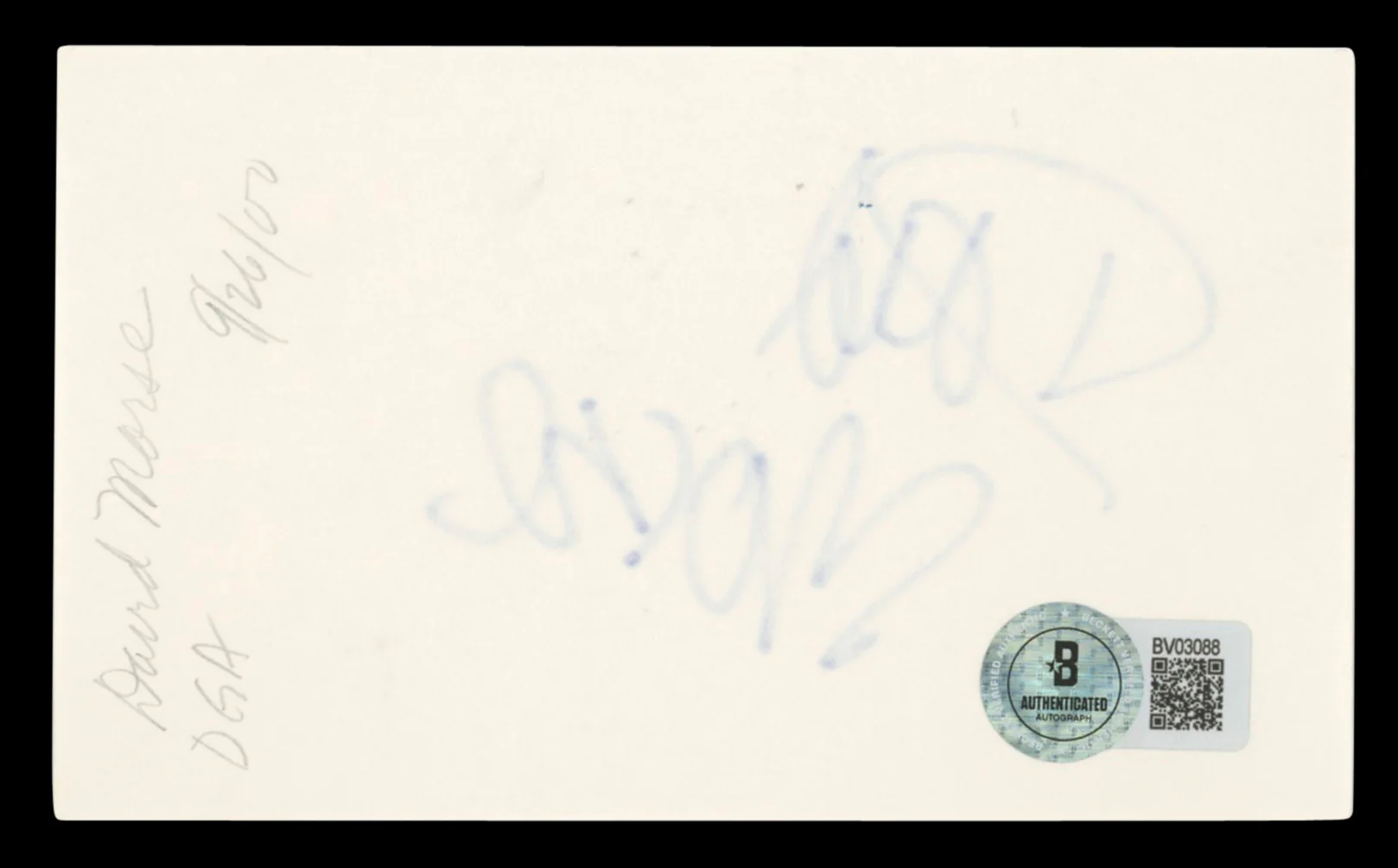 David Morse St. Elsewhere Authentic Signed 3x5 Index Card BAS #BV03088 - Image 3
