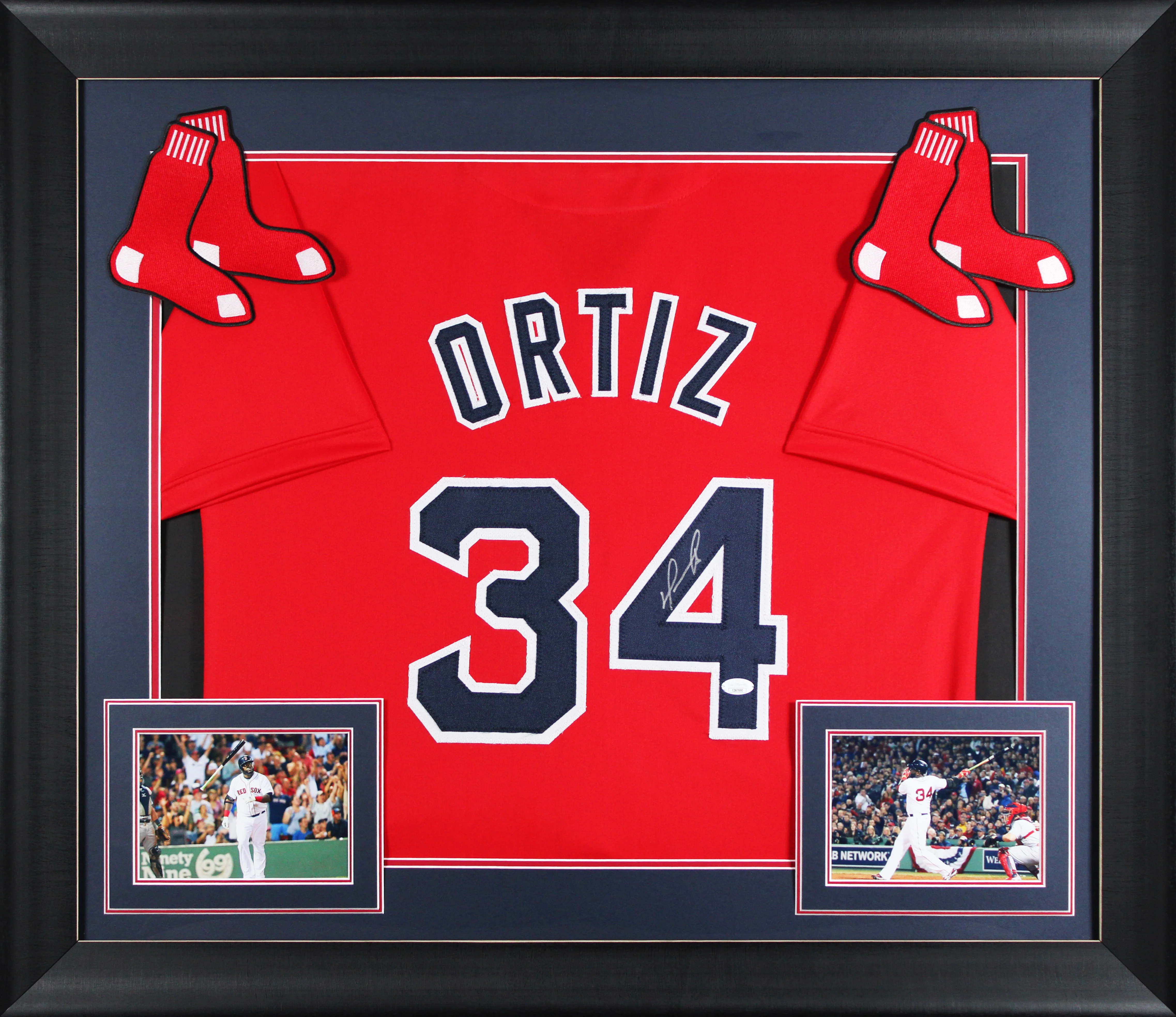 David Ortiz Authentic Signed Red Pro Style Framed Jersey Autographed JSA - Image 2
