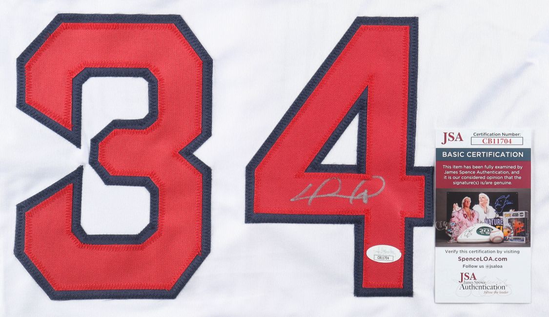 David Ortiz Boston Signed White Baseball Jersey JSA - Image 2