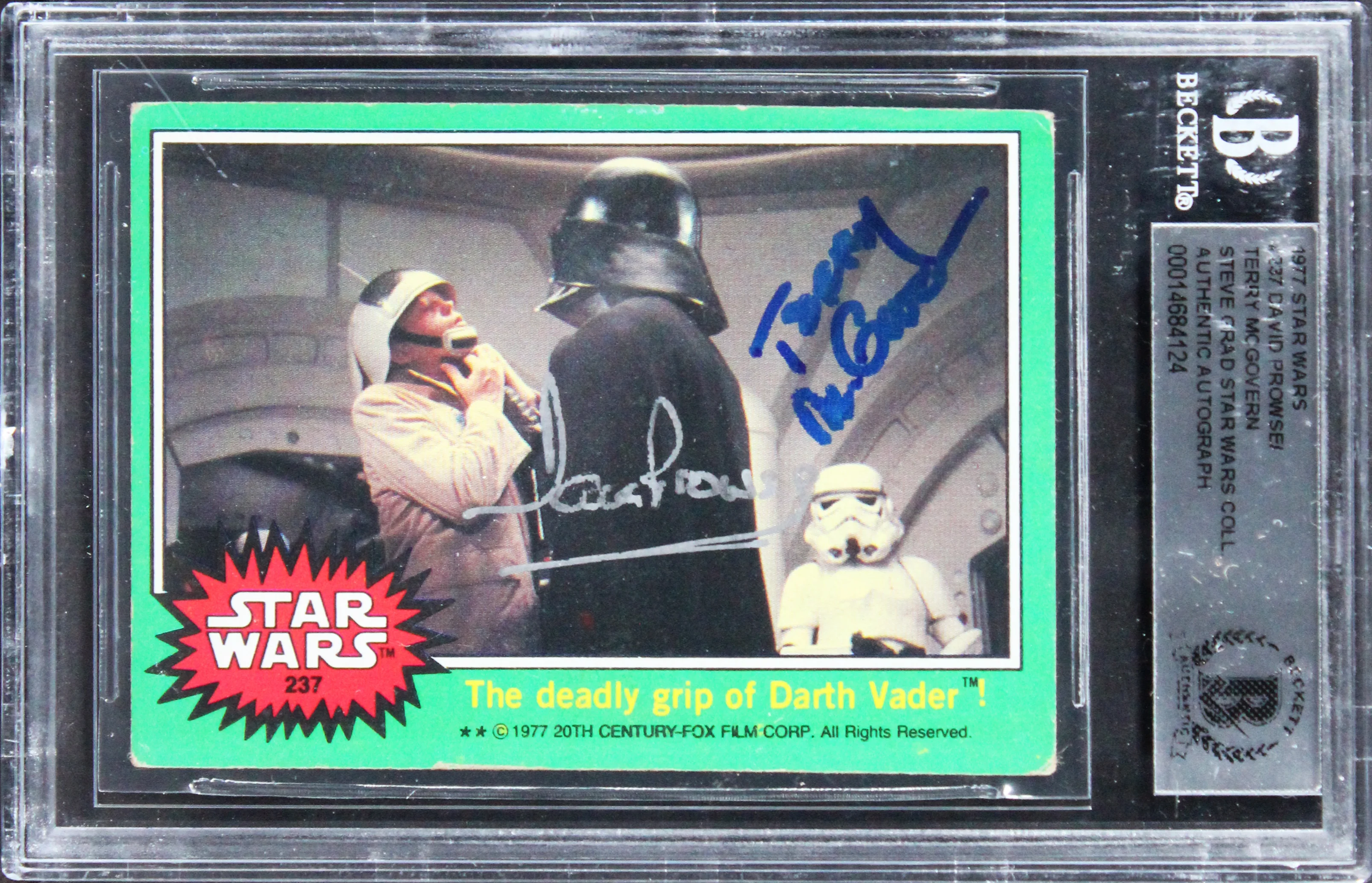 David Prowse & Terry McGovern Authentic Signed 1977 Star Wars #75 Card BAS Slab - Image 2