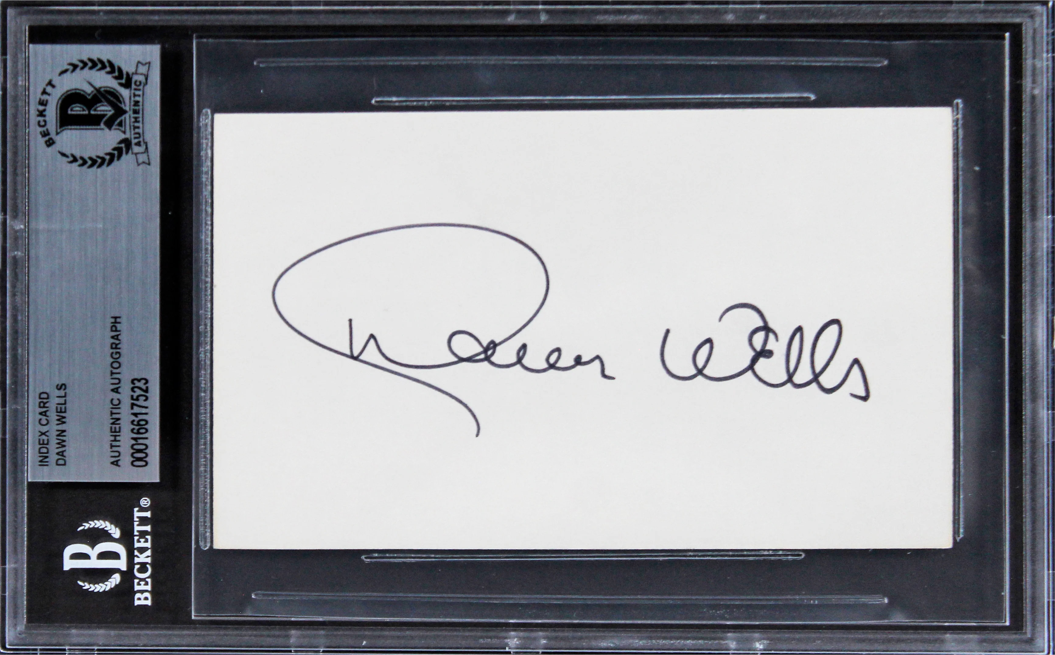 Dawn Wells Gilligan's Island Authentic Signed 3x5 Index Card BAS Slabbed 2 - Image 2