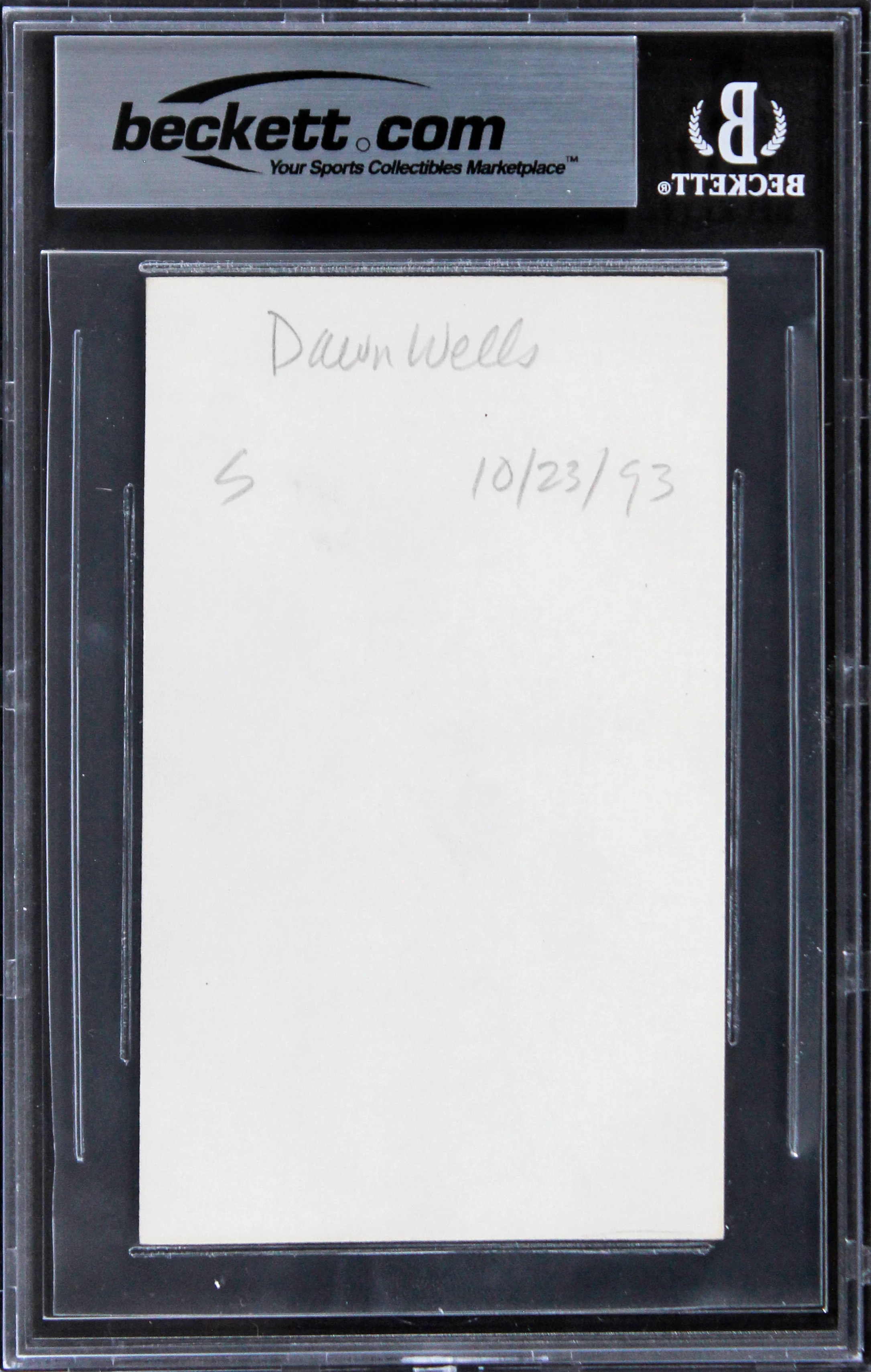 Dawn Wells Gilligan's Island Authentic Signed 3x5 Index Card BAS Slabbed 2 - Image 3
