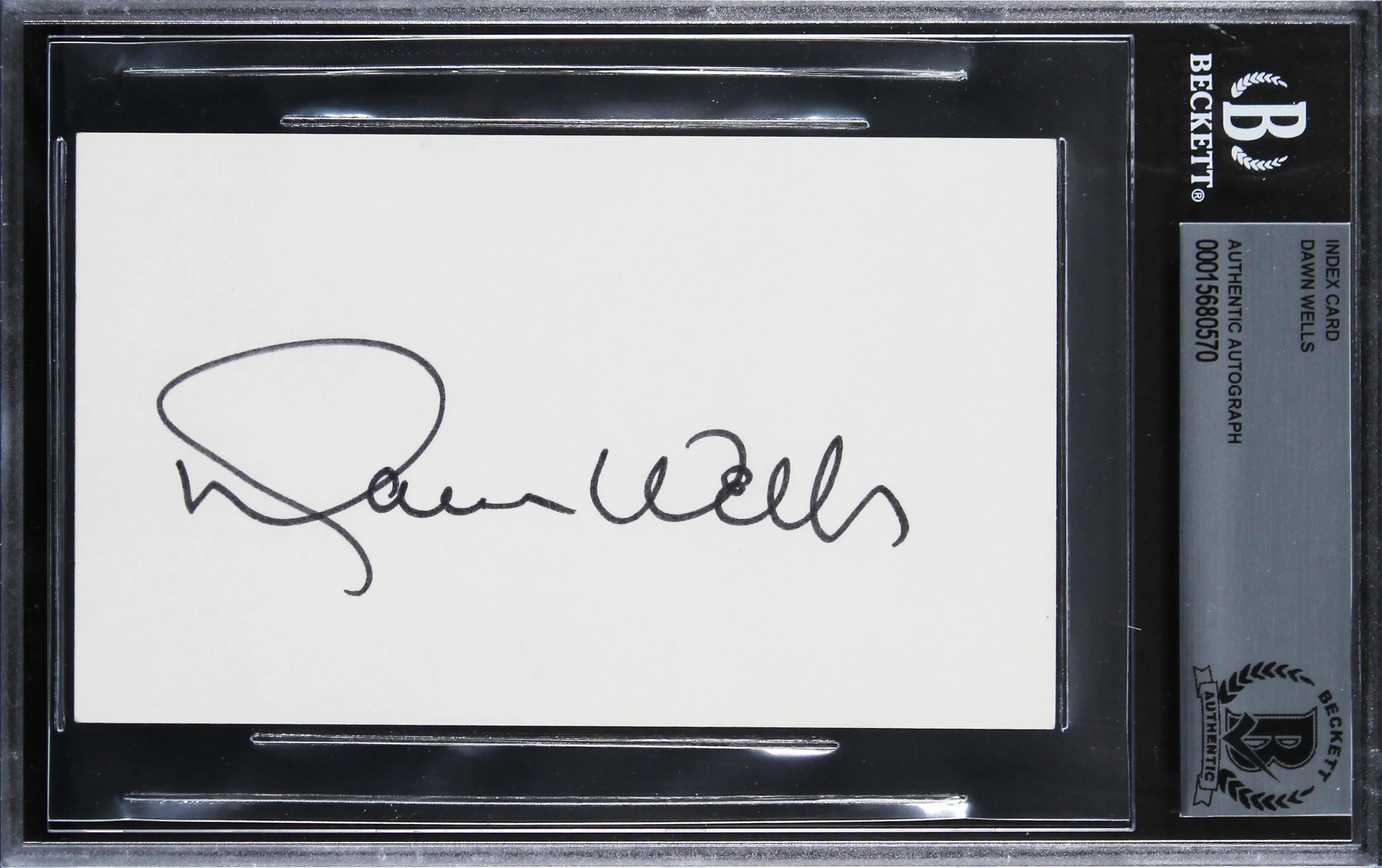 Dawn Wells Gilligan's Island Authentic Signed 3x5 Index Card BAS Slabbed - Image 2