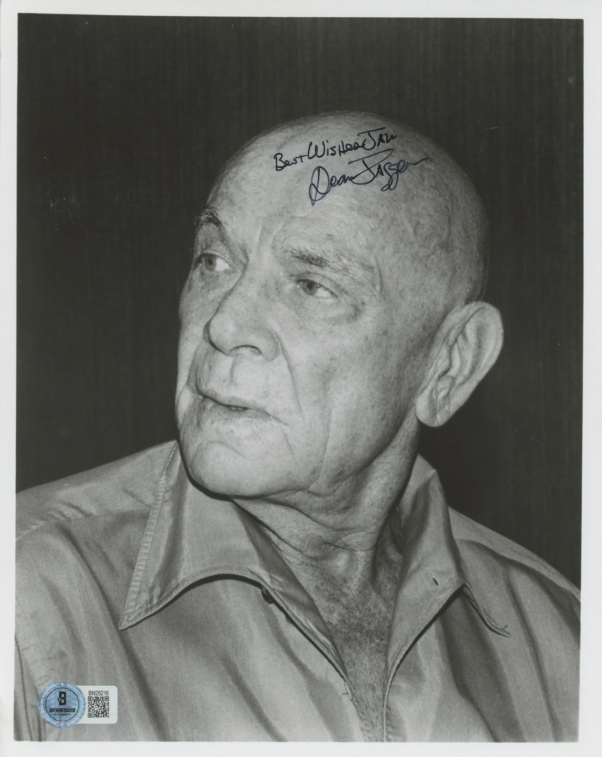 Dean Jagger Game of Death "Best Wishes Jan" Signed 8x10 Photo BAS #BN29216 - Image 2