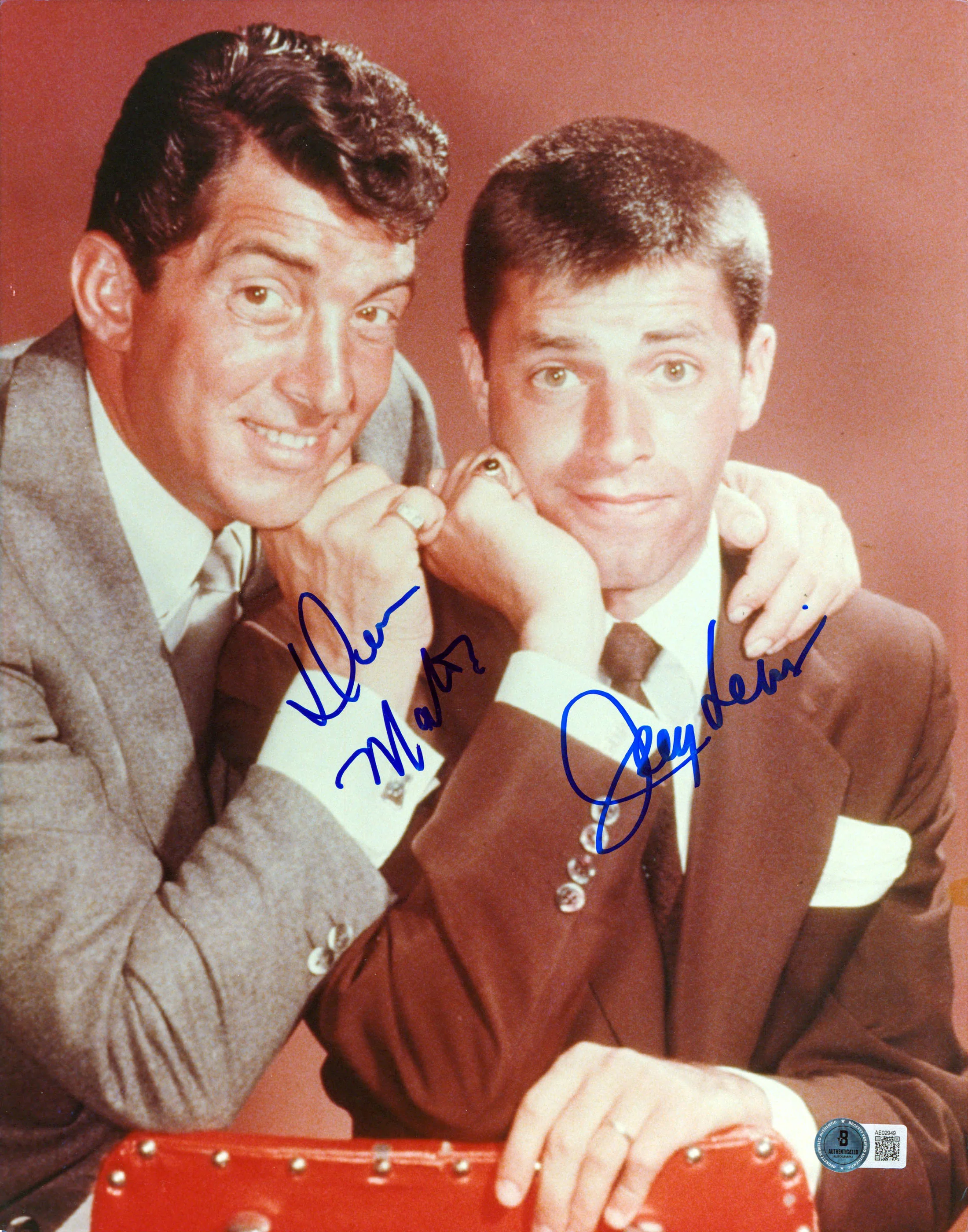 Dean Martin & Jerry Lewis Authentic Signed 11x14 Photo Auto 10! BAS #AE02949 - Image 2
