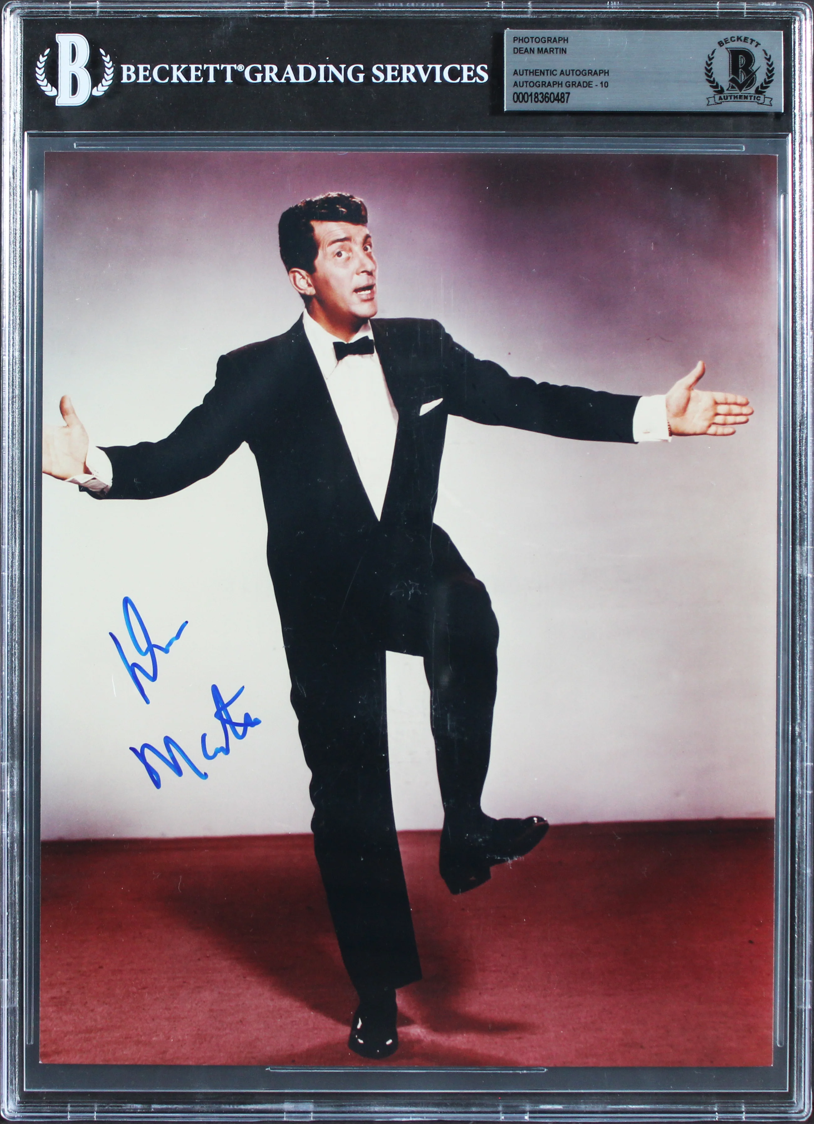 Dean Martin The Dean Martin Show Signed 8x10 Photo Auto Graded 10! BAS Slabbed - Image 2