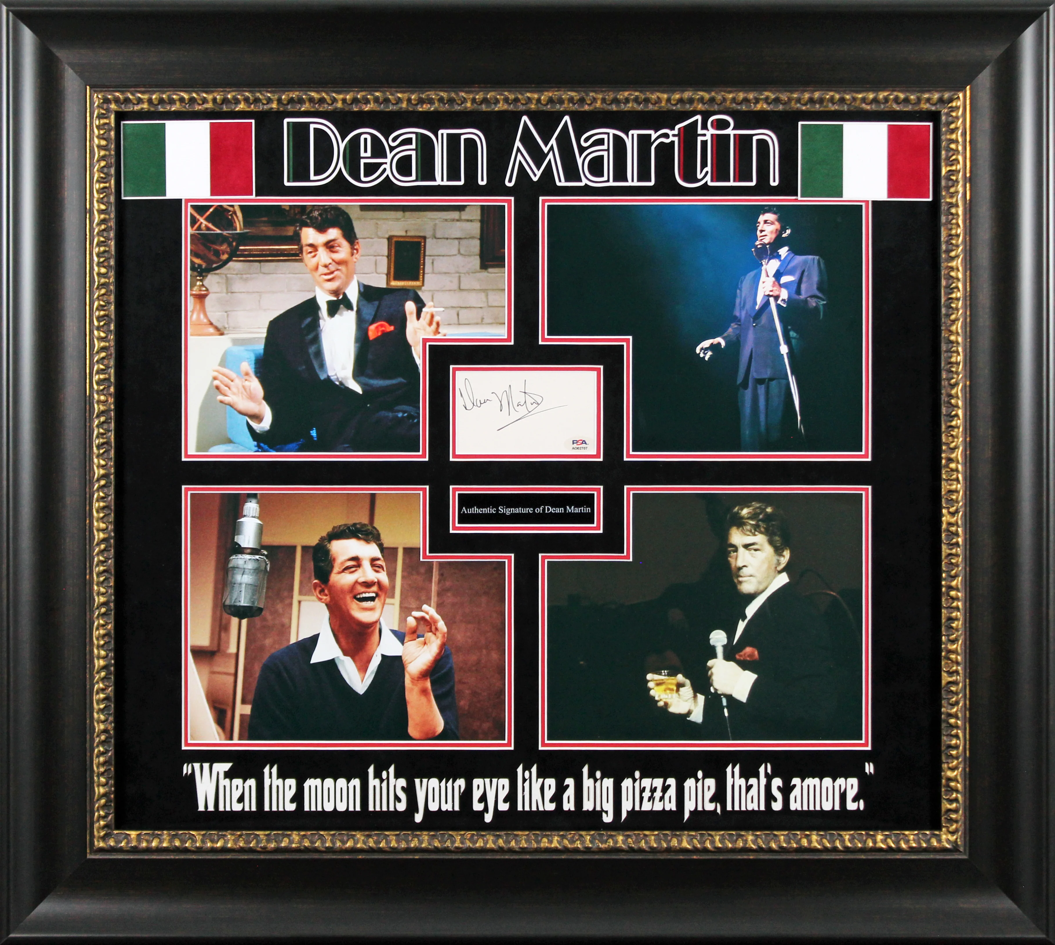 Dean Martin The Rat Pack Authentic Signed & Framed 3x5 Index Card PSA/DNA - Image 2