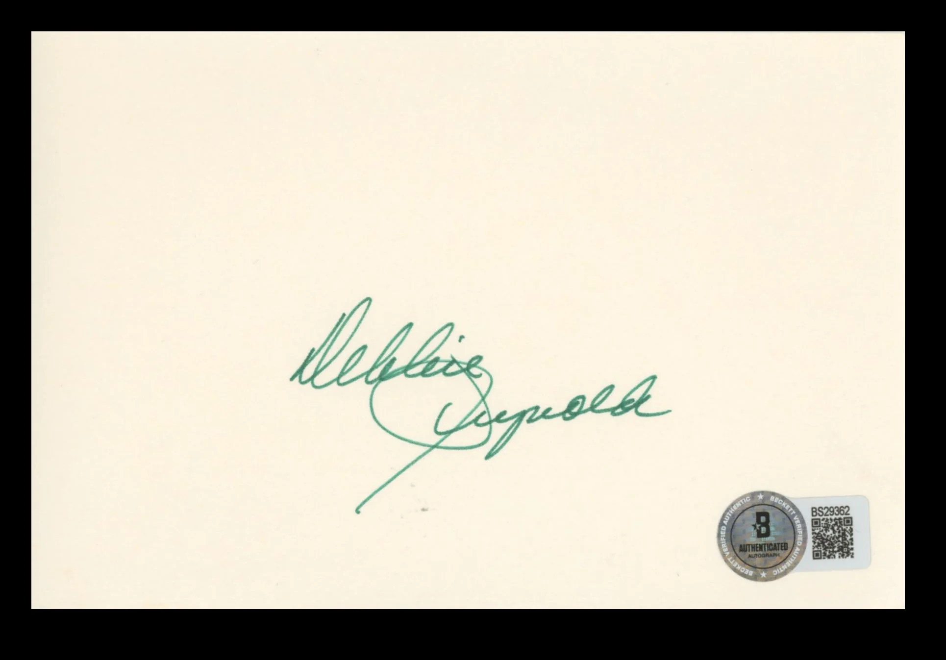 Debbie Reynolds Singin' in the Rain Authentic Signed 4x6 Index Card BAS #BS29362