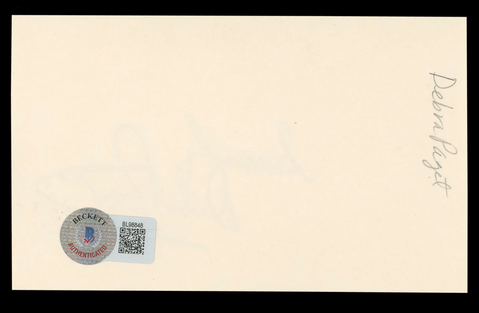 Debra Paget The Ten Commandments Authentic Signed 3x5 Index Card BAS #BL98848 - Image 3