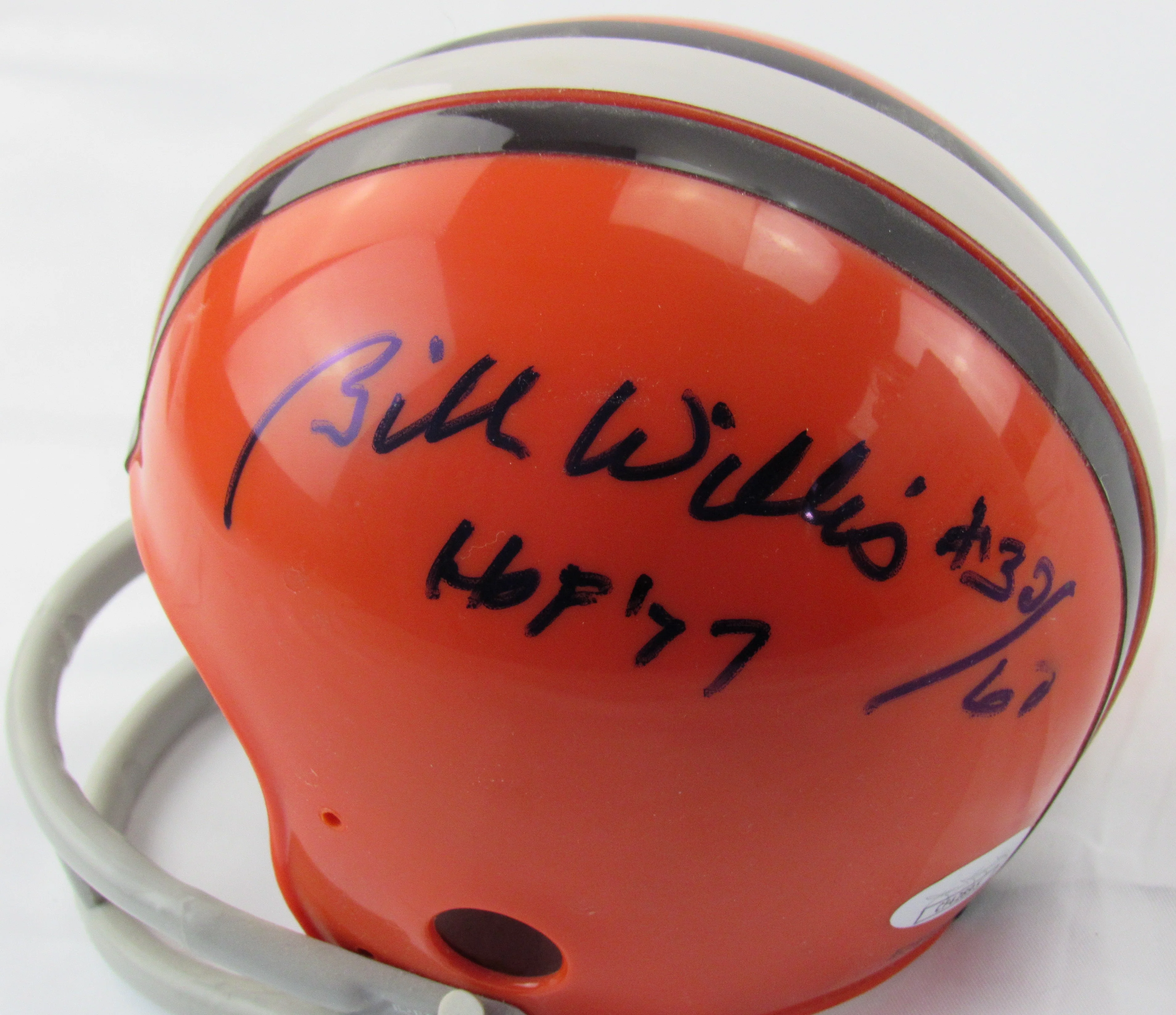 Bill Willis Signed Auto Mini Helmet JSA CF42895 - Image 2