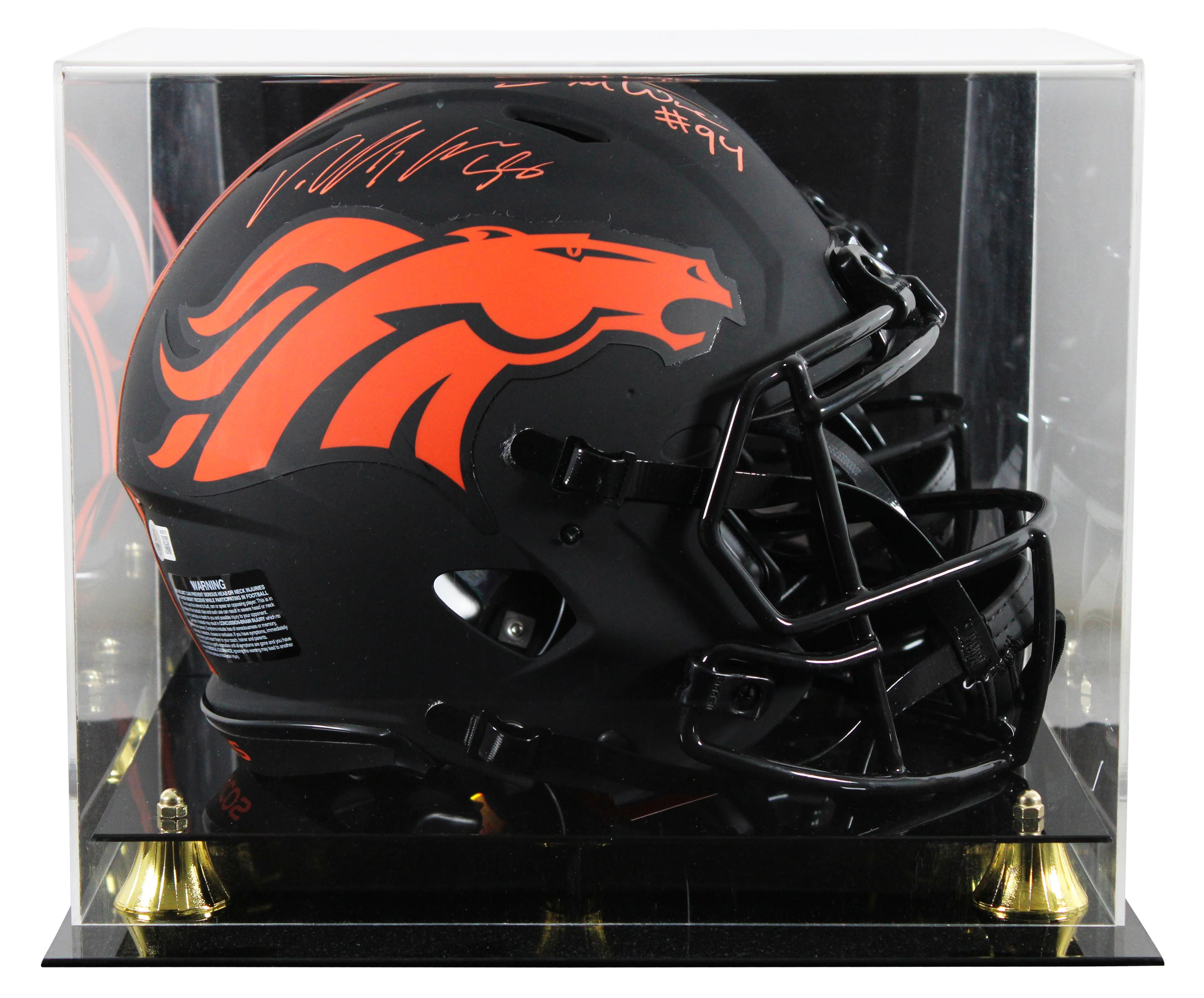 DeMarcus Ware & Von Miller Signed Eclipse F/S Speed Proline Helmet W/ Case BAS W - Image 2