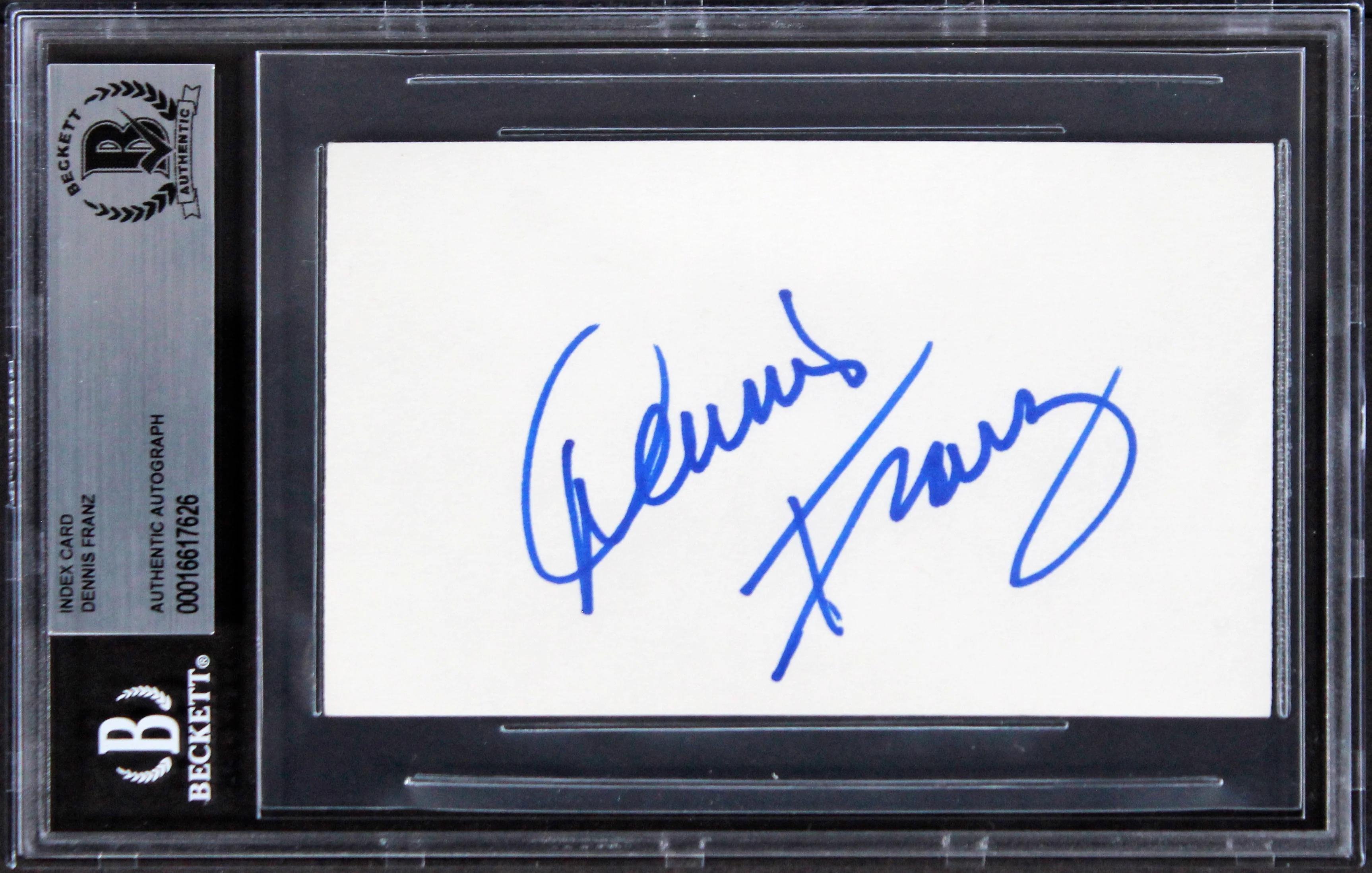 Dennis Franz NYPD Blue Authentic Signed 3x5 Index Card Autographed BAS Slabbed 1