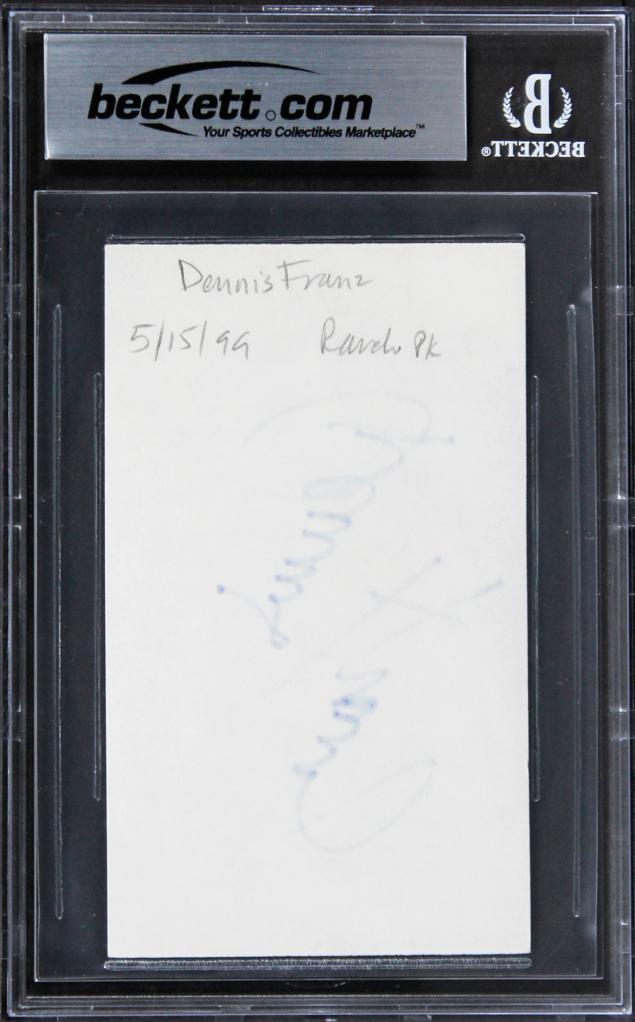 Dennis Franz NYPD Blue Authentic Signed 3x5 Index Card Autographed BAS Slabbed 1 - Image 3