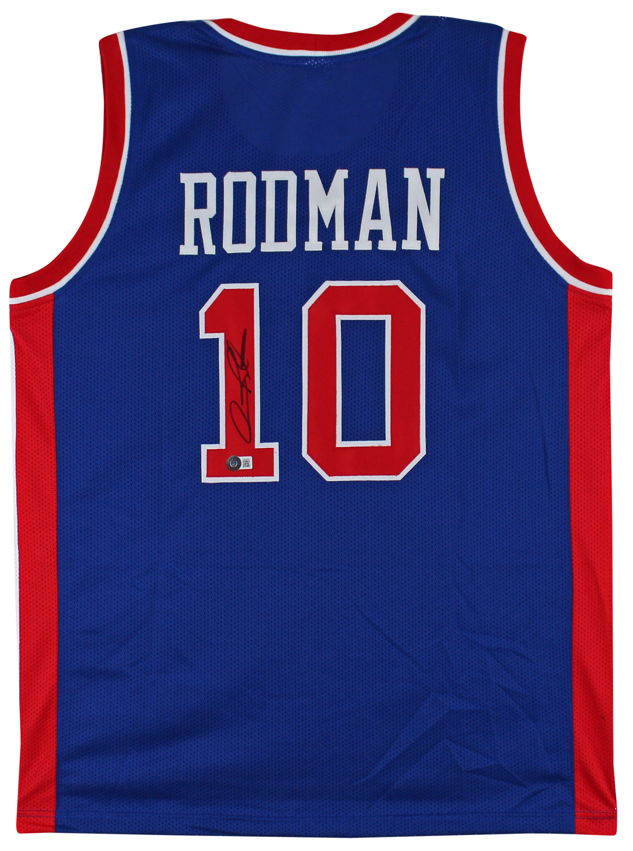 Dennis Rodman Authentic Signed Blue Pro Style Jersey Autographed BAS Witnessed - Image 2
