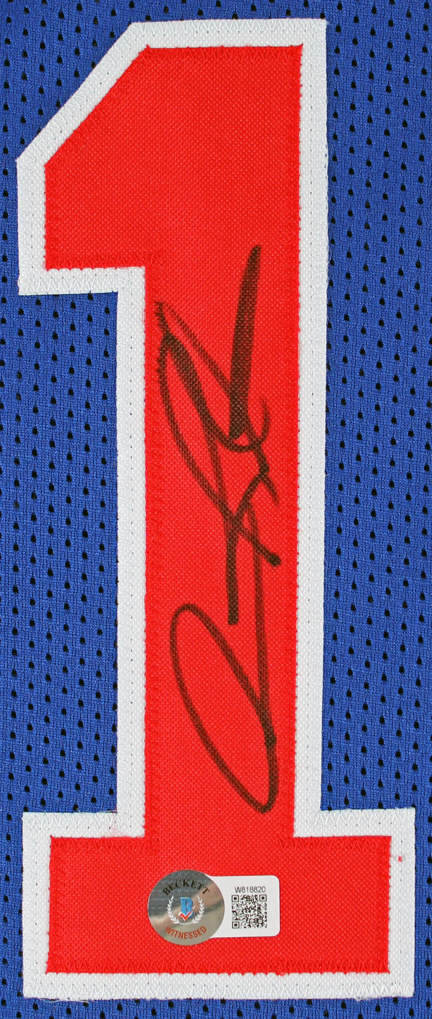 Dennis Rodman Authentic Signed Blue Pro Style Jersey Autographed BAS Witnessed - Image 3