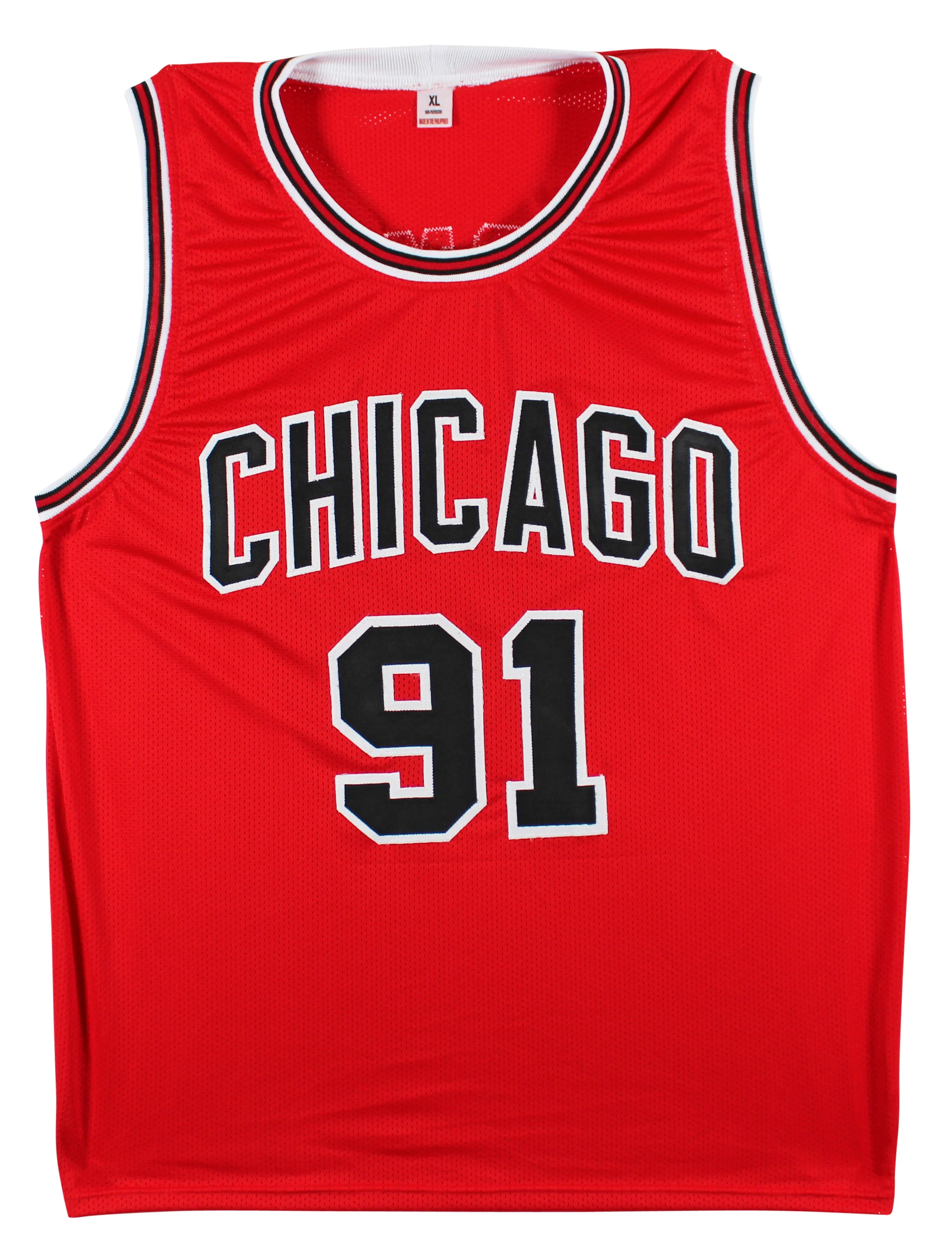 Dennis Rodman Authentic Signed Red Pro Style Jersey Autographed BAS Witnessed 2 - Image 4