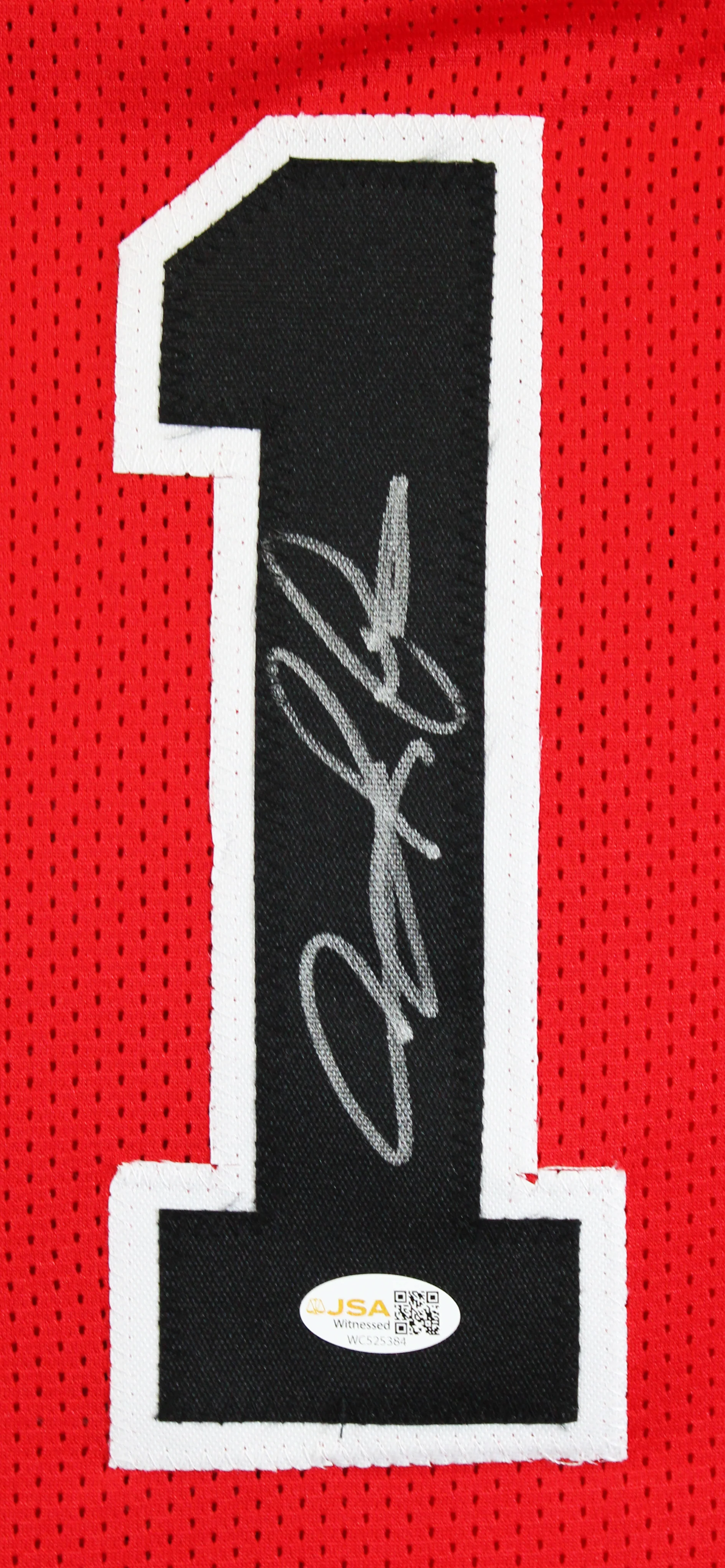 Dennis Rodman Authentic Signed Red Pro Style Jersey Autographed JSA Witness - Image 3