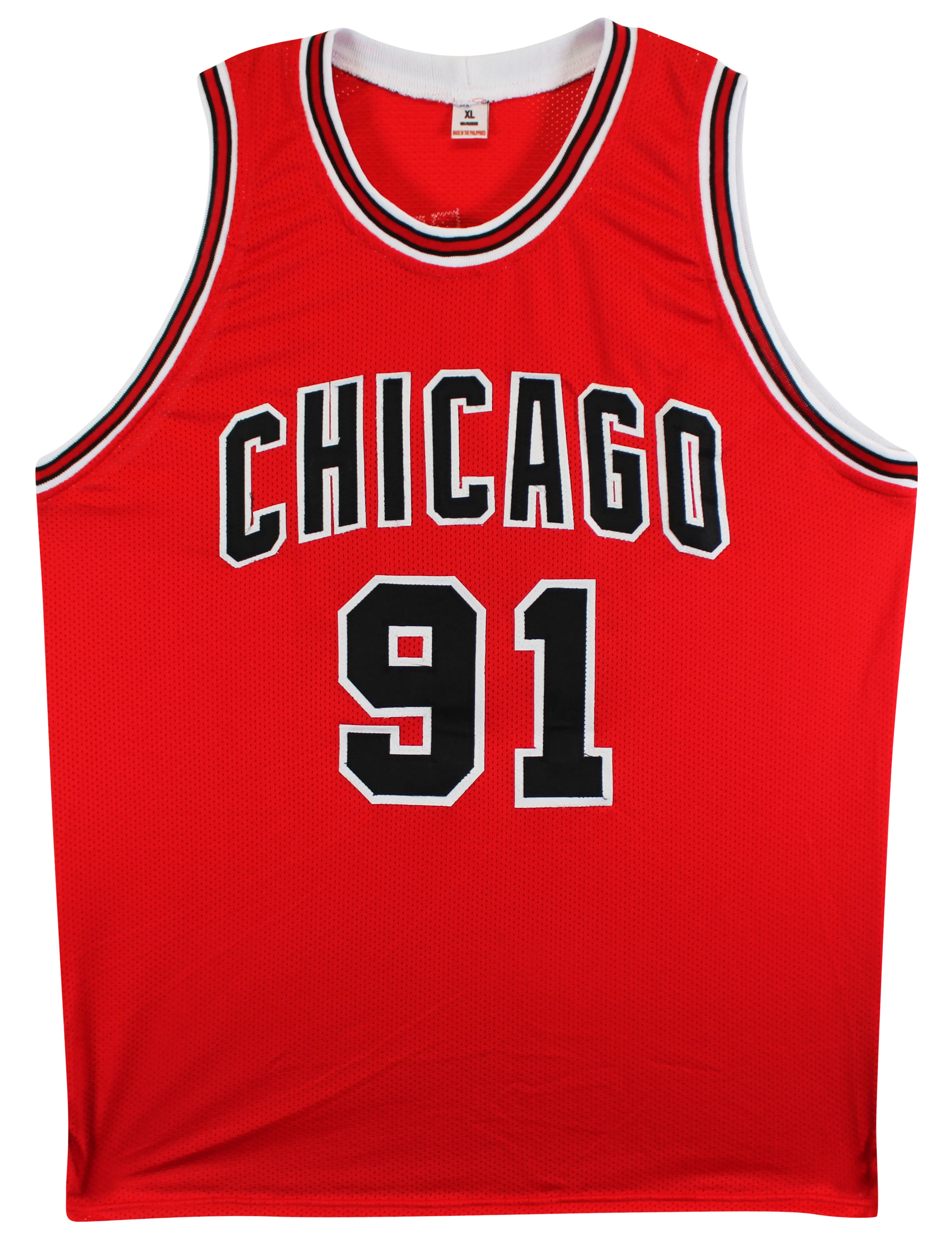 Dennis Rodman Authentic Signed Red Pro Style Jersey Autographed JSA Witness - Image 4