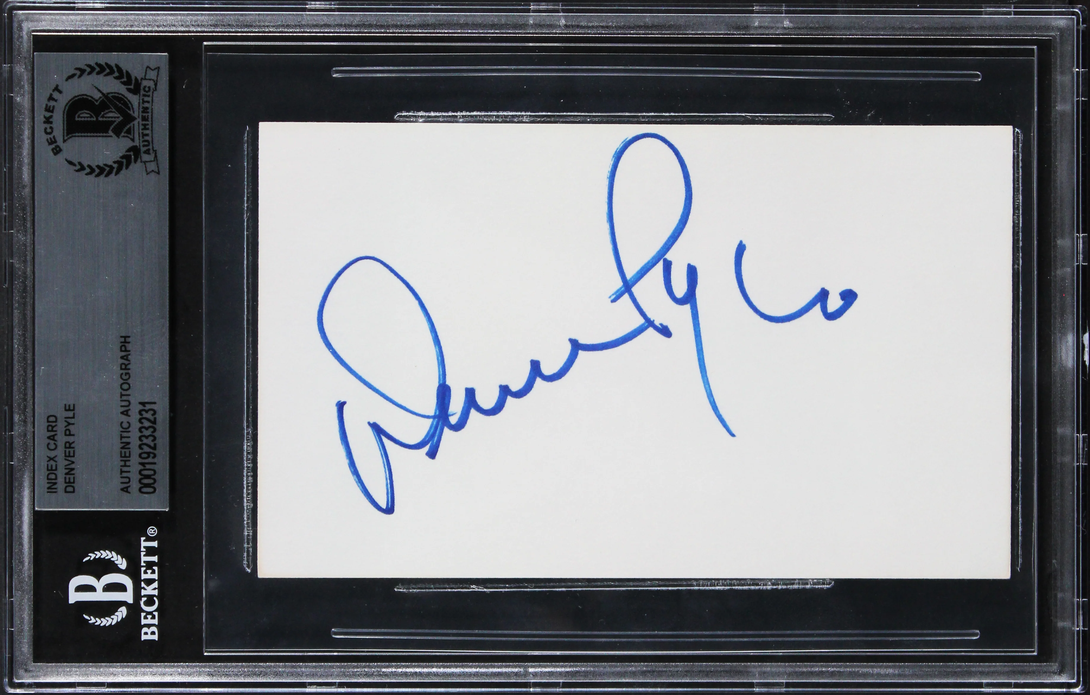 Denver Pyle The Dukes Of Hazzard Authentic Signed 3x5 Index Card BAS Slabbed - Image 2