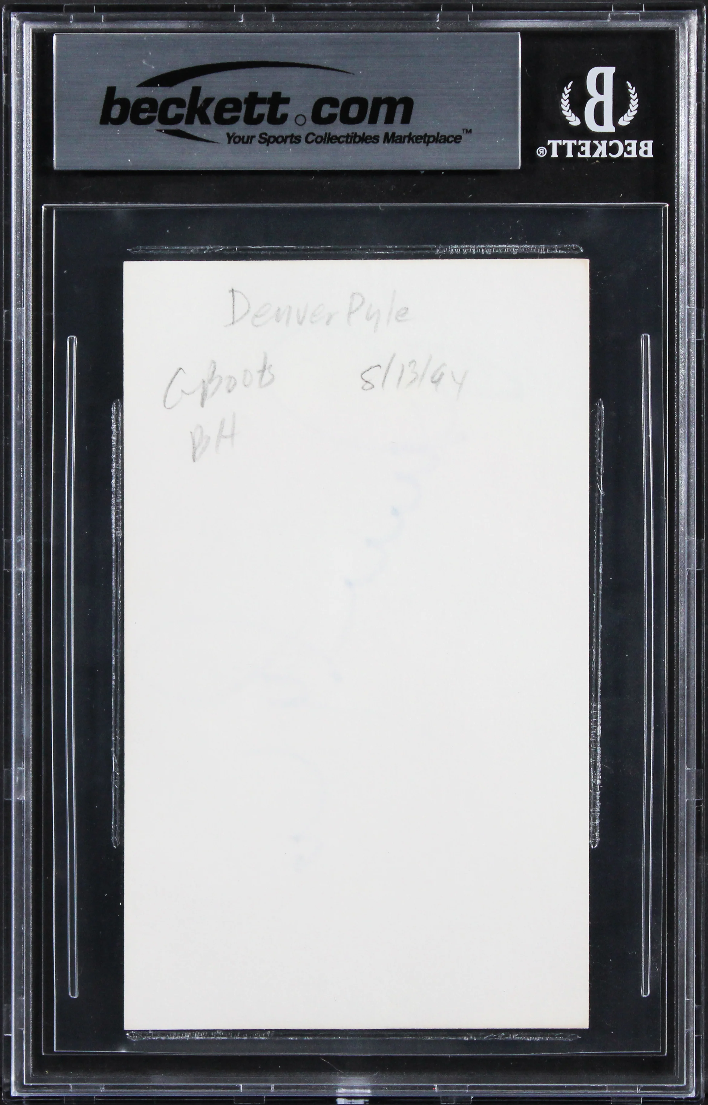 Denver Pyle The Dukes Of Hazzard Authentic Signed 3x5 Index Card BAS Slabbed - Image 3