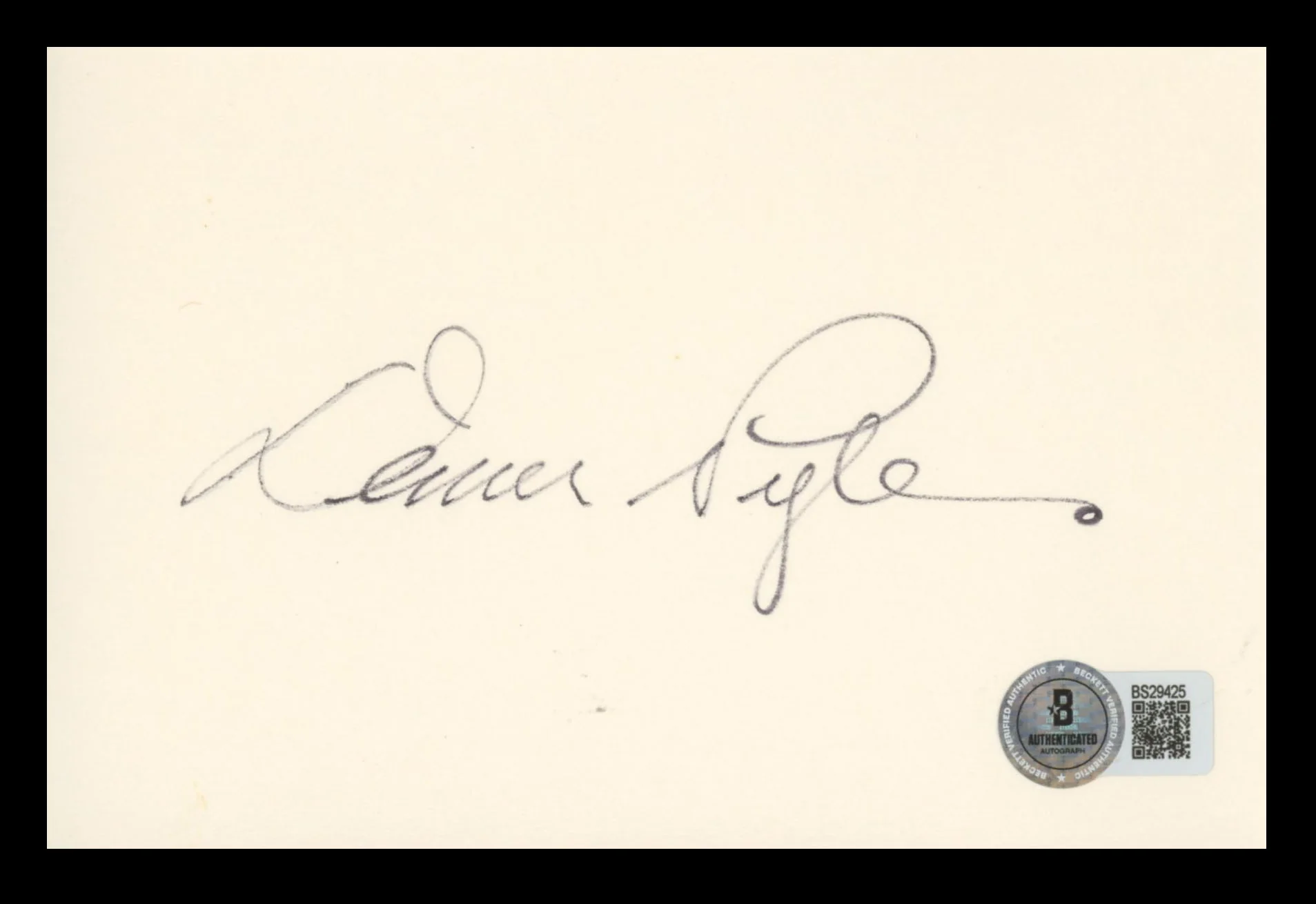 Denver Pyle The Dukes Of Hazzard Authentic Signed 4x6 Index Card BAS #BS29425 - Image 2
