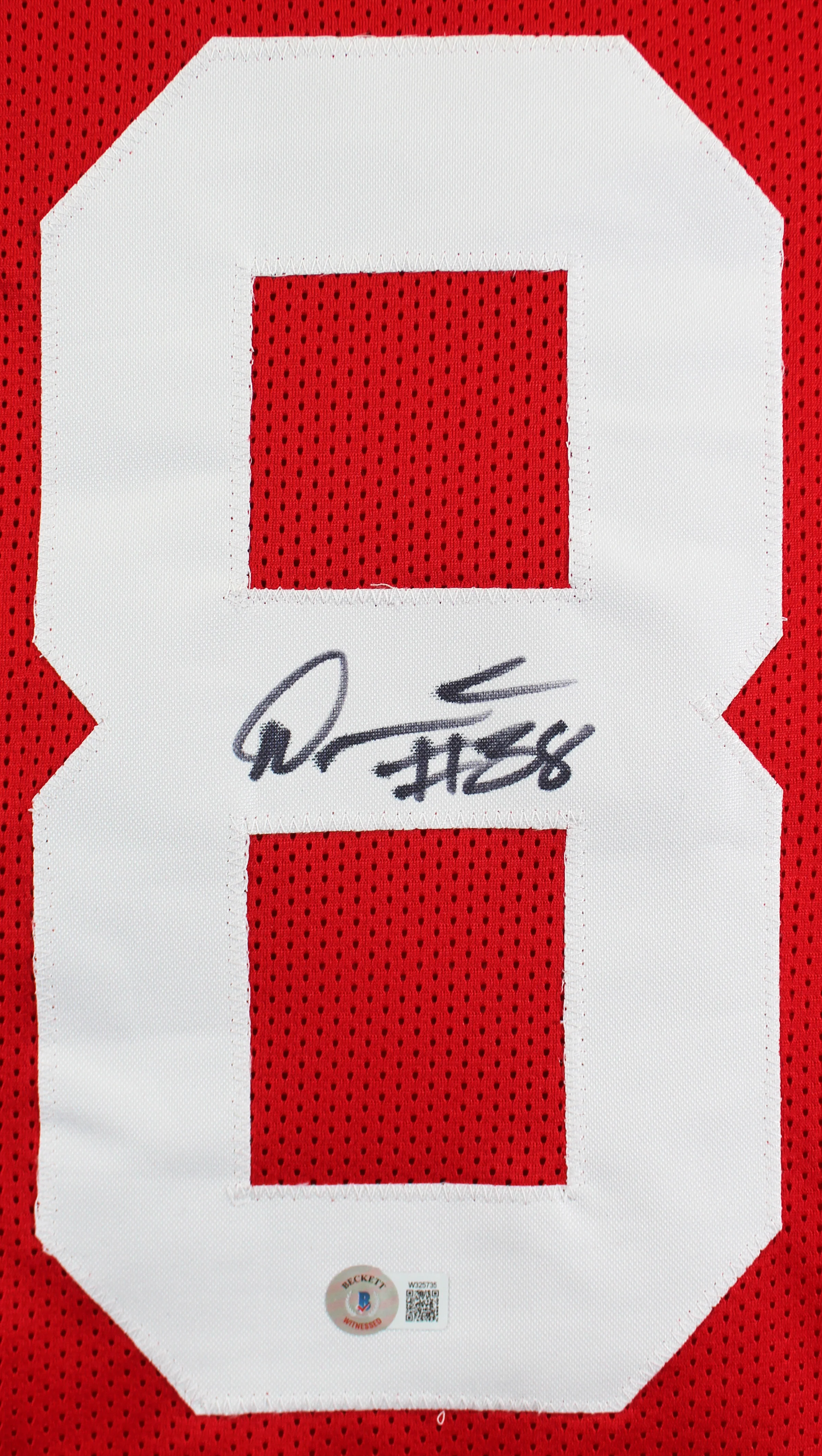 Deommodore Lenoir Authentic Signed Red Pro Style Jersey Autographed BAS Witness - Image 3