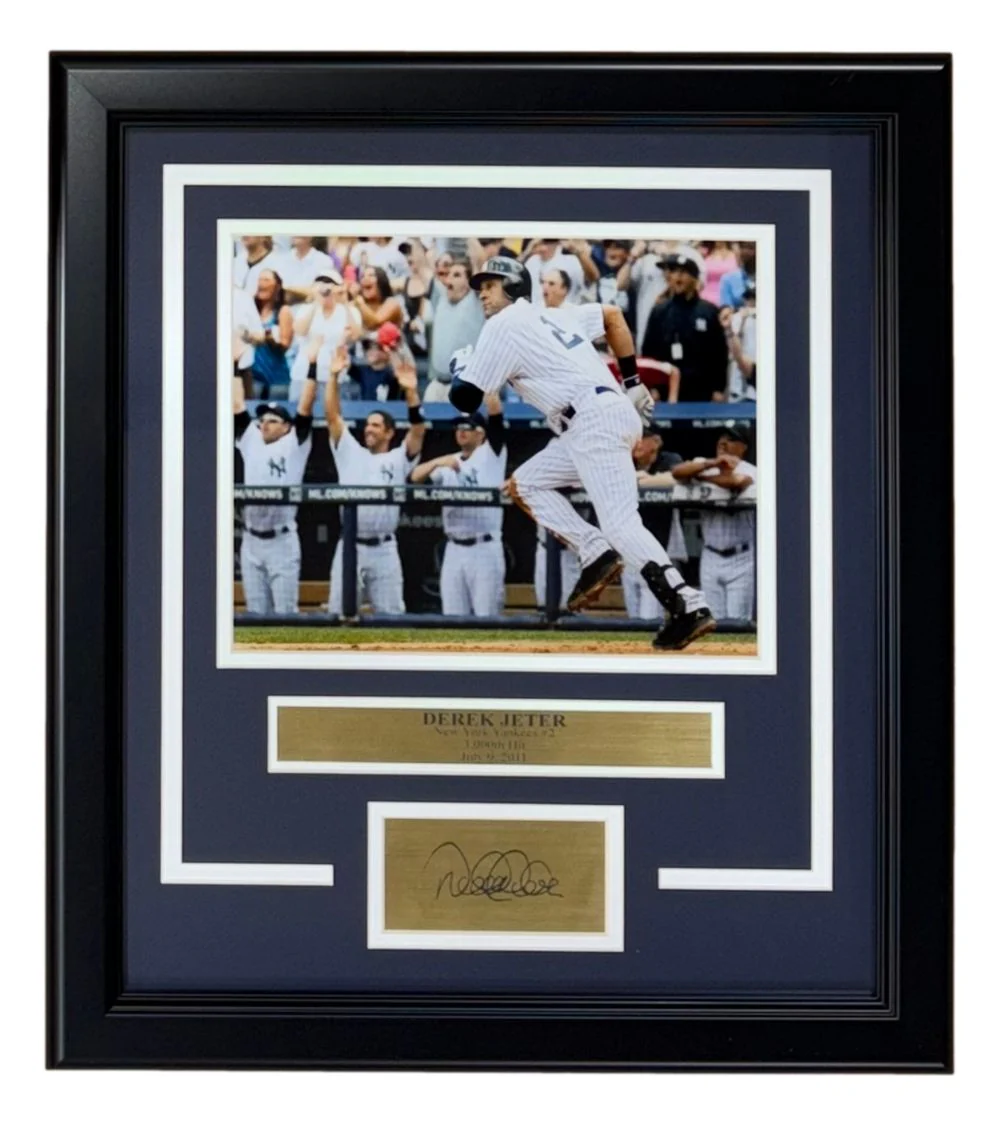 Derek Jeter Framed 8x10 New York Yankees 3000 Hit Photo w/ Laser Engraved Auto