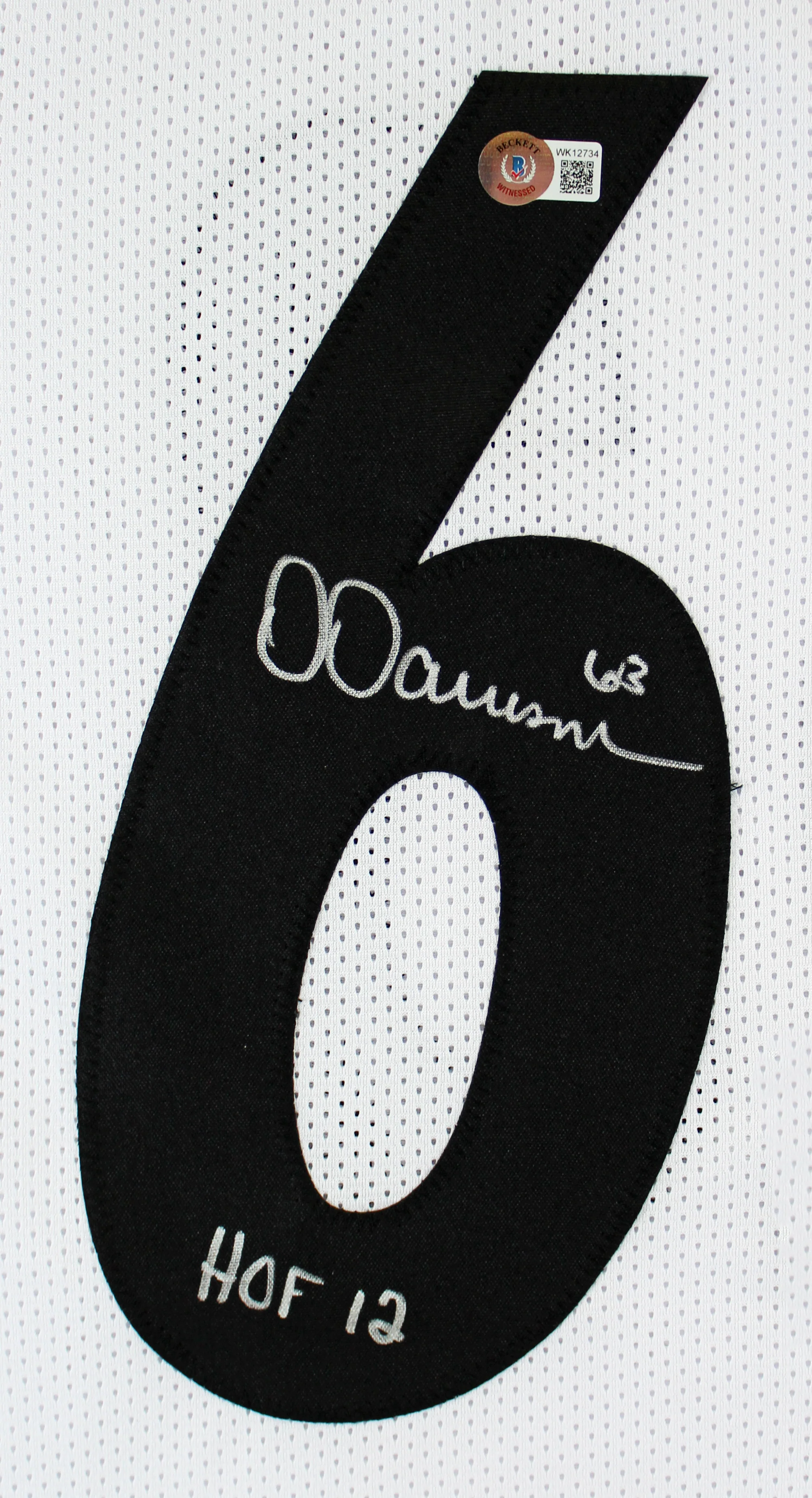 Dermontti Dawson "HOF 12" Authentic Signed White Pro Style Jersey BAS Witnessed - Image 3