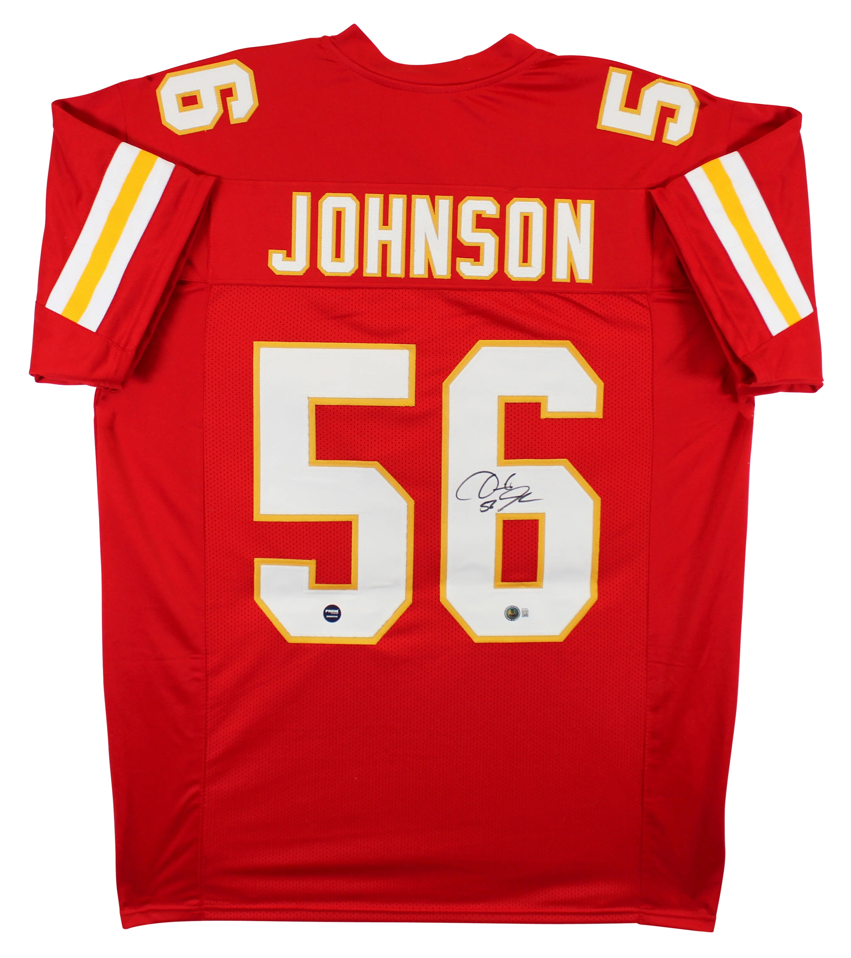Derrick Johnson Authentic Signed Red Pro Style Jersey Autographed BAS Witnessed - Image 2