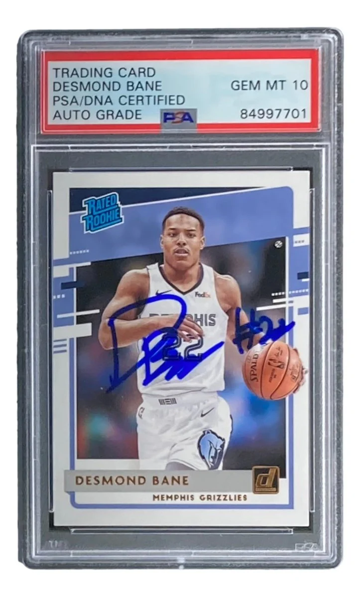Desmond Bane Signed 2020 Donruss Rated Rookies #240 Rookie Card PSA/DNA Gem MT 10 - Image 4
