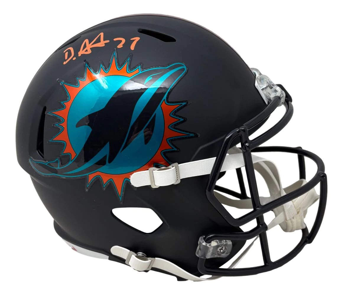 De'Von Achane Signed Miami Dolphins FS Rivalries Replica Speed Helmet BAS
