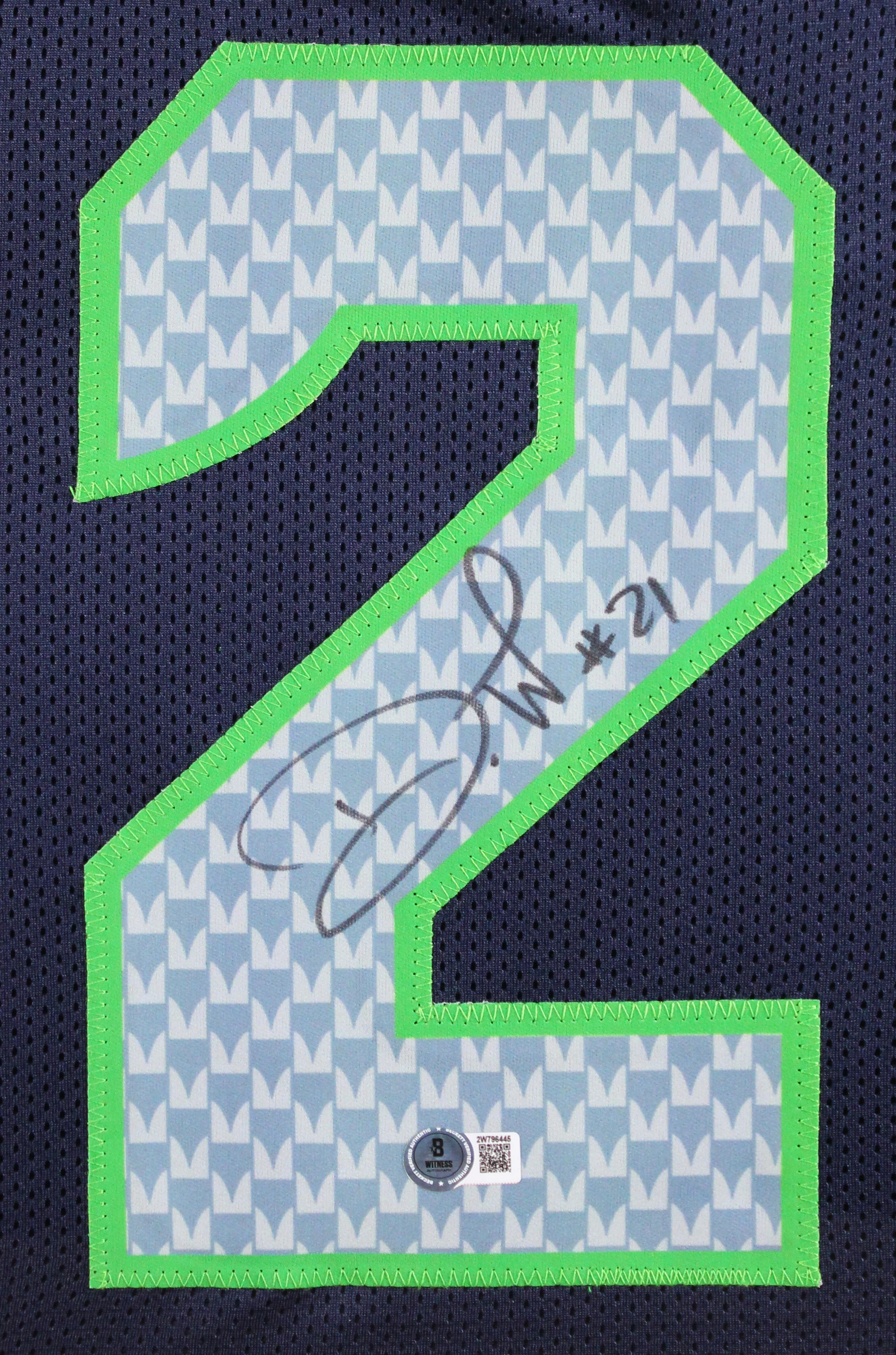 Devon Witherspoon Authentic Signed Navy Pro Style Framed Jersey BAS Witnessed - Image 3