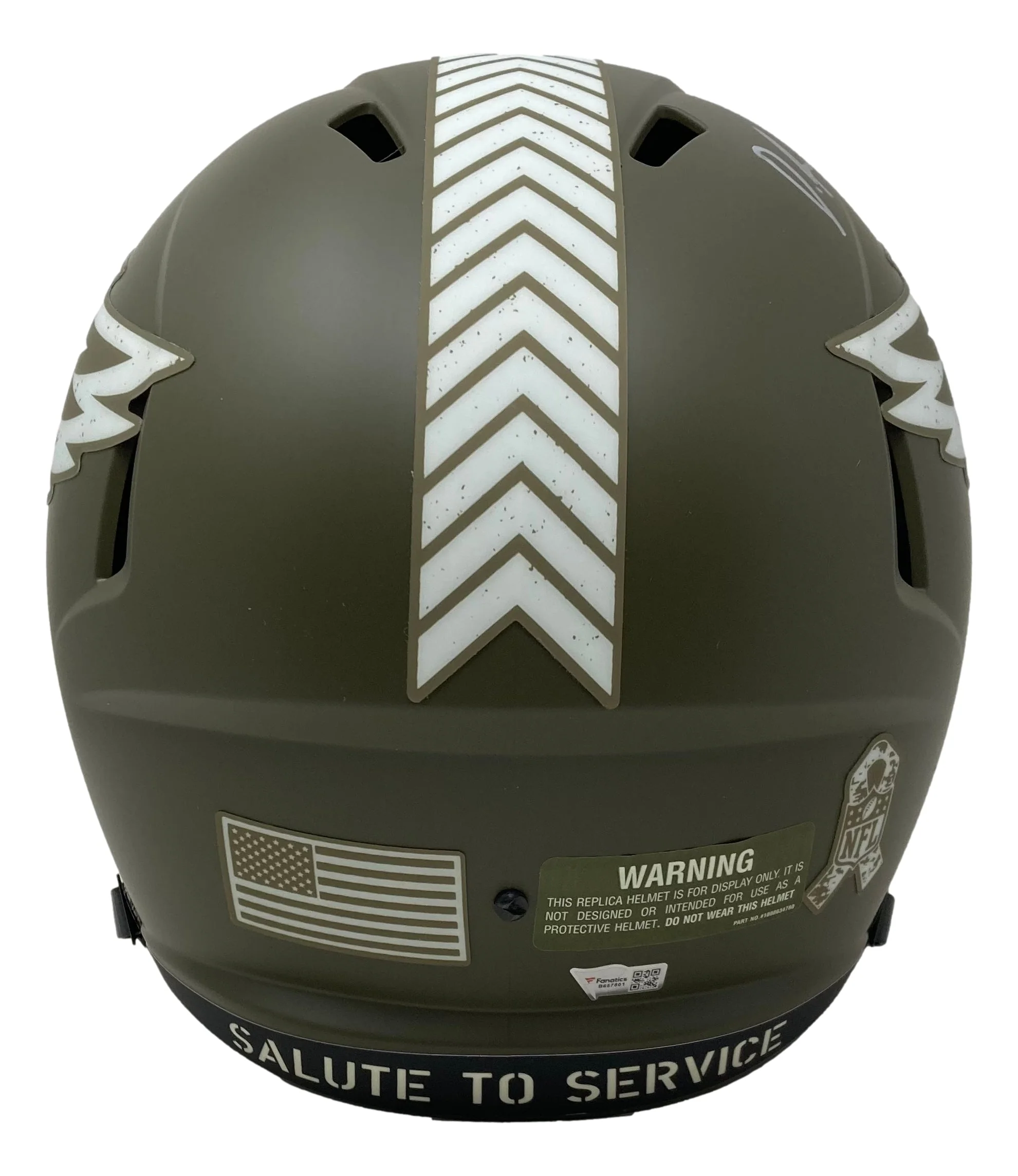 Devonta Smith Signed Eagles FS Salute To Service Speed Replica Helmet Fanatics - Image 3