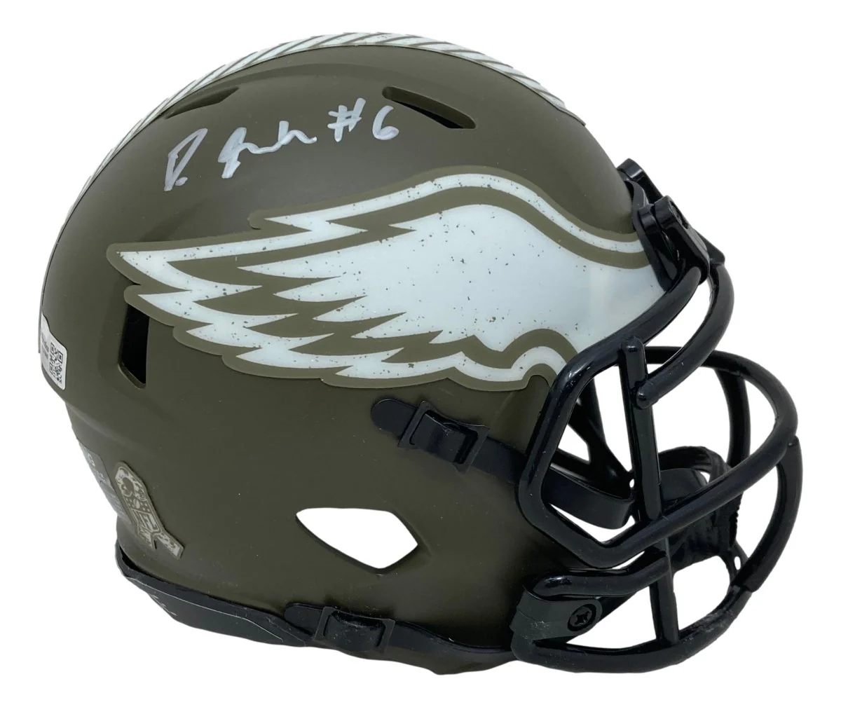 Devonta Smith Signed Philadelphia Eagles Salute To Service Mini Speed Helmet Fanatics