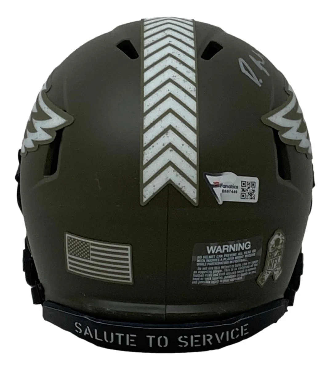 Devonta Smith Signed Philadelphia Eagles Salute To Service Mini Speed Helmet Fanatics - Image 3